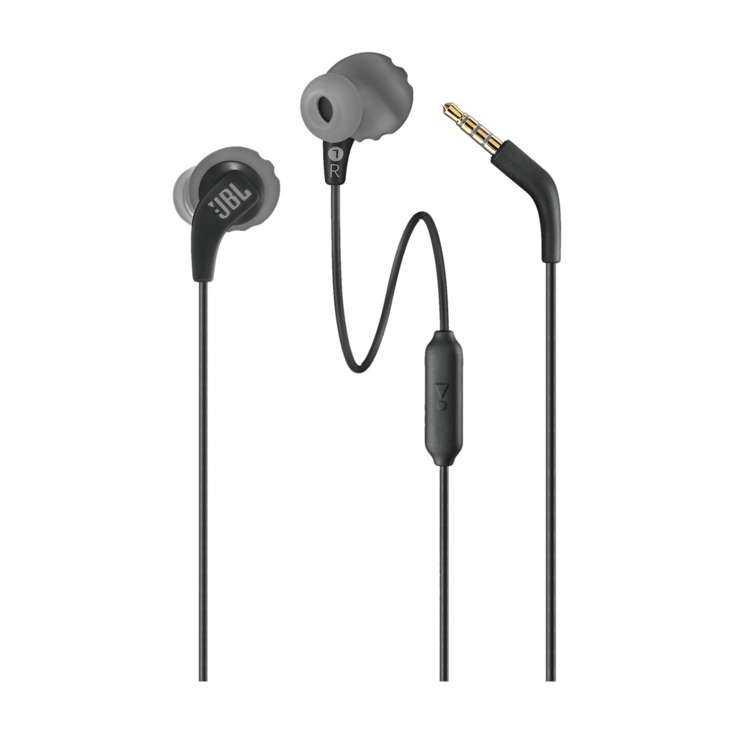 JBL Endurance Run 2 with Fliphook & TwistLock Technology, Pure Bass, IPX5 Sweatproof Wired Headset (Black, In the Ear) - Image 1