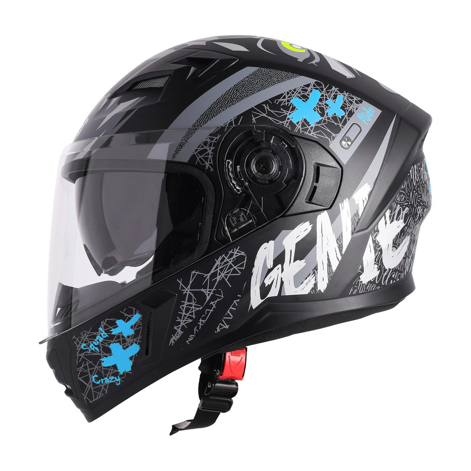 Steelbird SBA-21 Genie Full Face Helmet Black Jazz Blue - Image 1