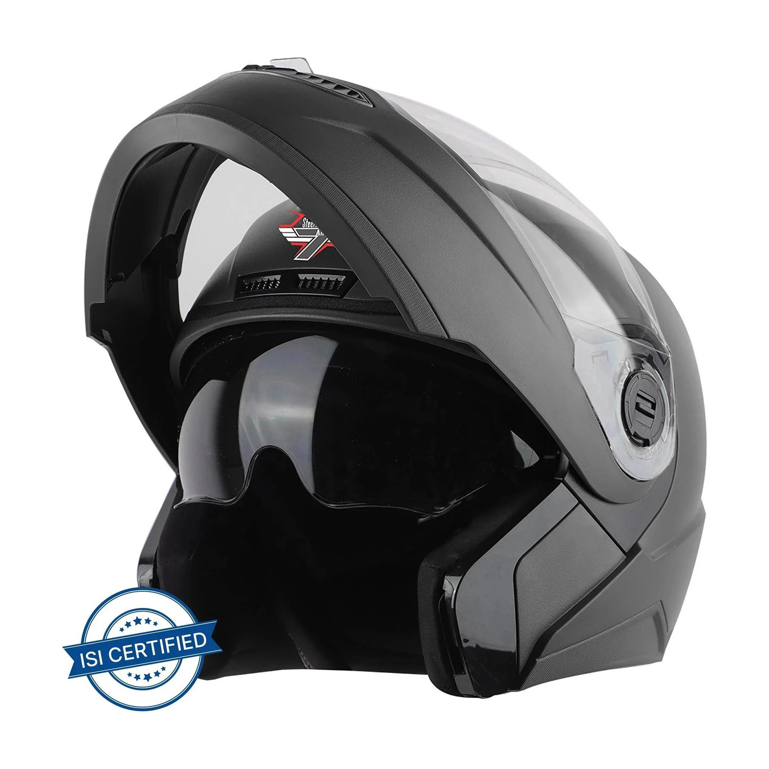 Steelbird SBA-7 7Wings ISI Certified Flip-Up Men and Women Motorbike Helmet (Dashing Black) - Image 1