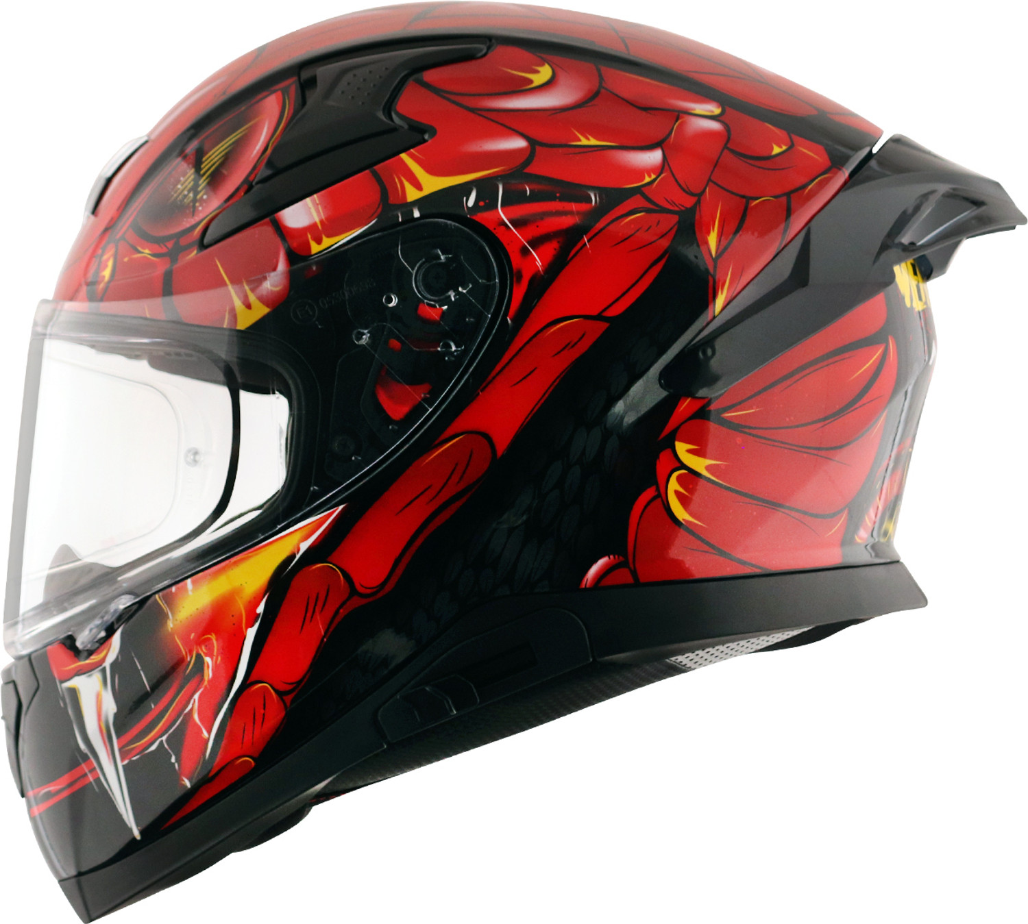 Axor Apex Venomous Dual Visor Motorbike Helmet (Black Red) - Image 1