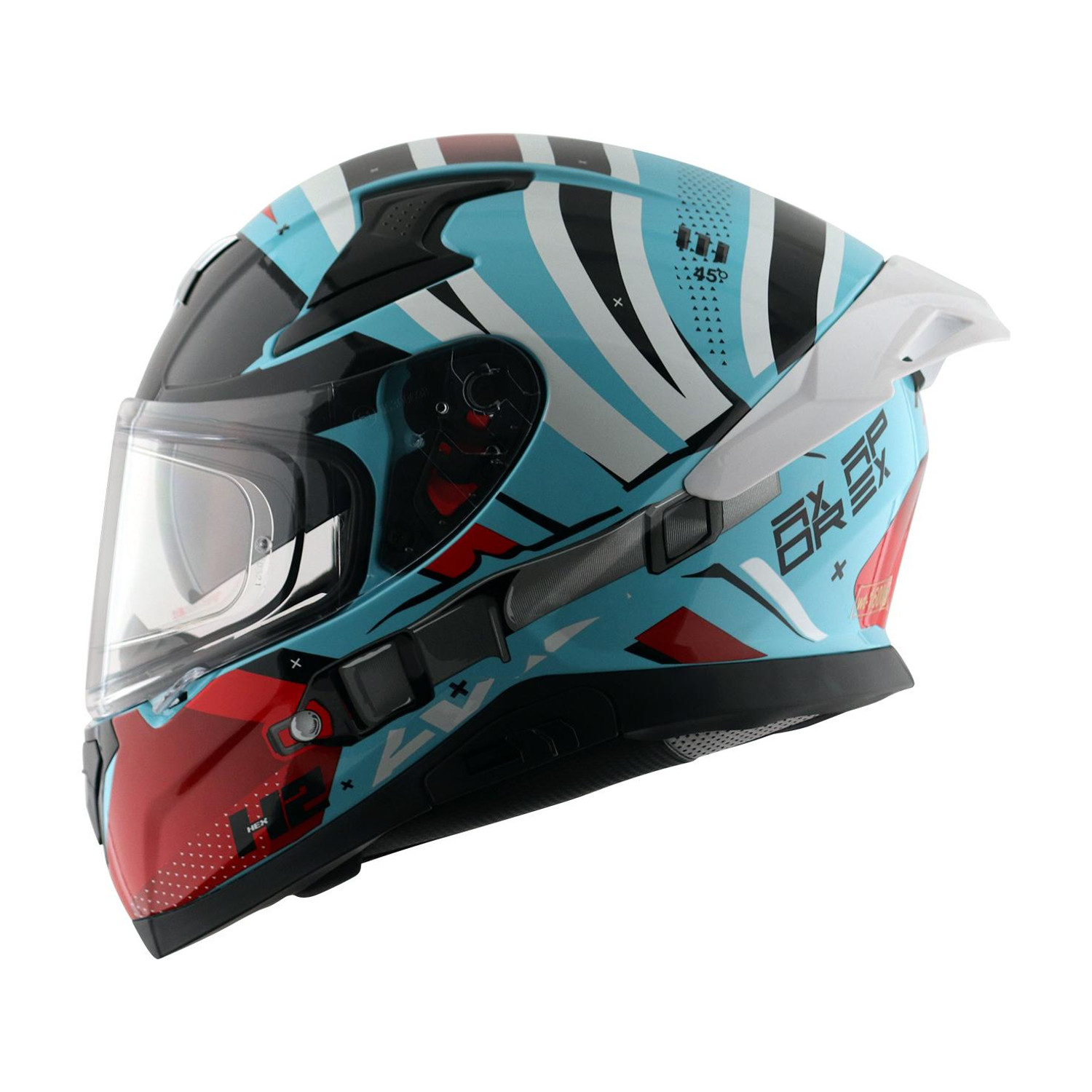 Axor Apex Hex-2 Motorbike Helmet (Hex Blue Red) - Image 1
