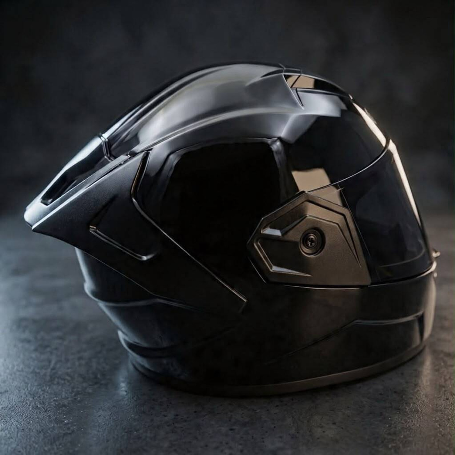 Agx Raven with Unbreakable Visor with Spoiler ABS Material Unisex Motorbike Helmet (Black) - Image 1