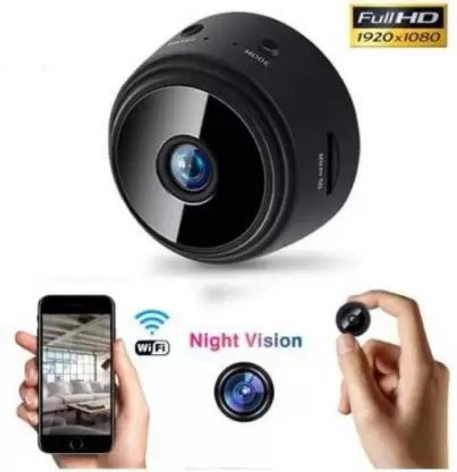 TECUSION Mini Camera WiFi 1080P HD IP Camera Home Security Magnetic Wireless Camcorder Security Camera (64 GB, 1 Channel) - Image 1