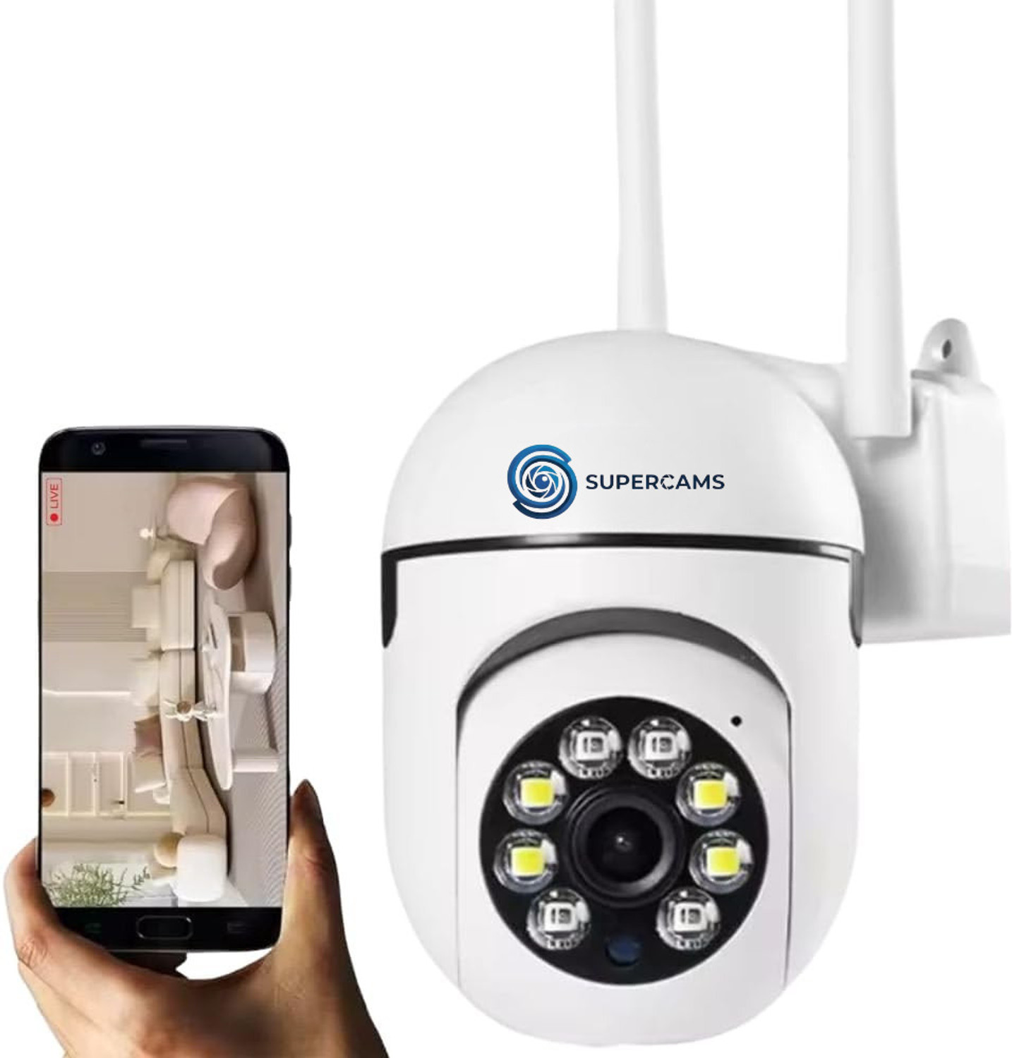 Supercams 3MP FHD Mini PTZ WiFi Indoor CCTV Camera - Image 1