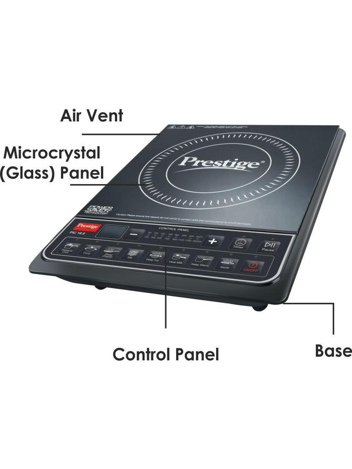 Prestige PIC 16.0 Plus 2000W Induction Cooktop (Black) - Image 1
