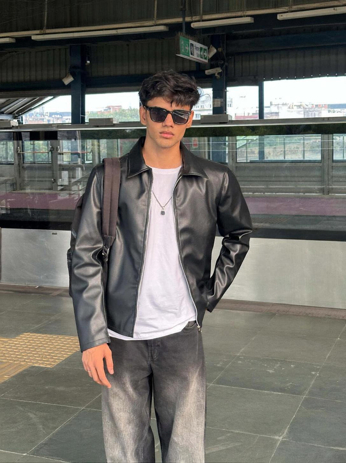 UrbanSkull Men Solid Leather Jacket - Image 1