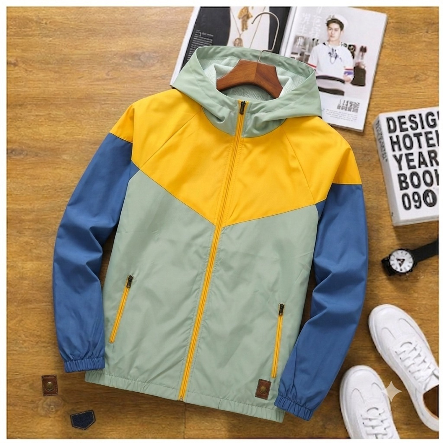Shofiza Men Colorblock Casual Jacket - Image 1