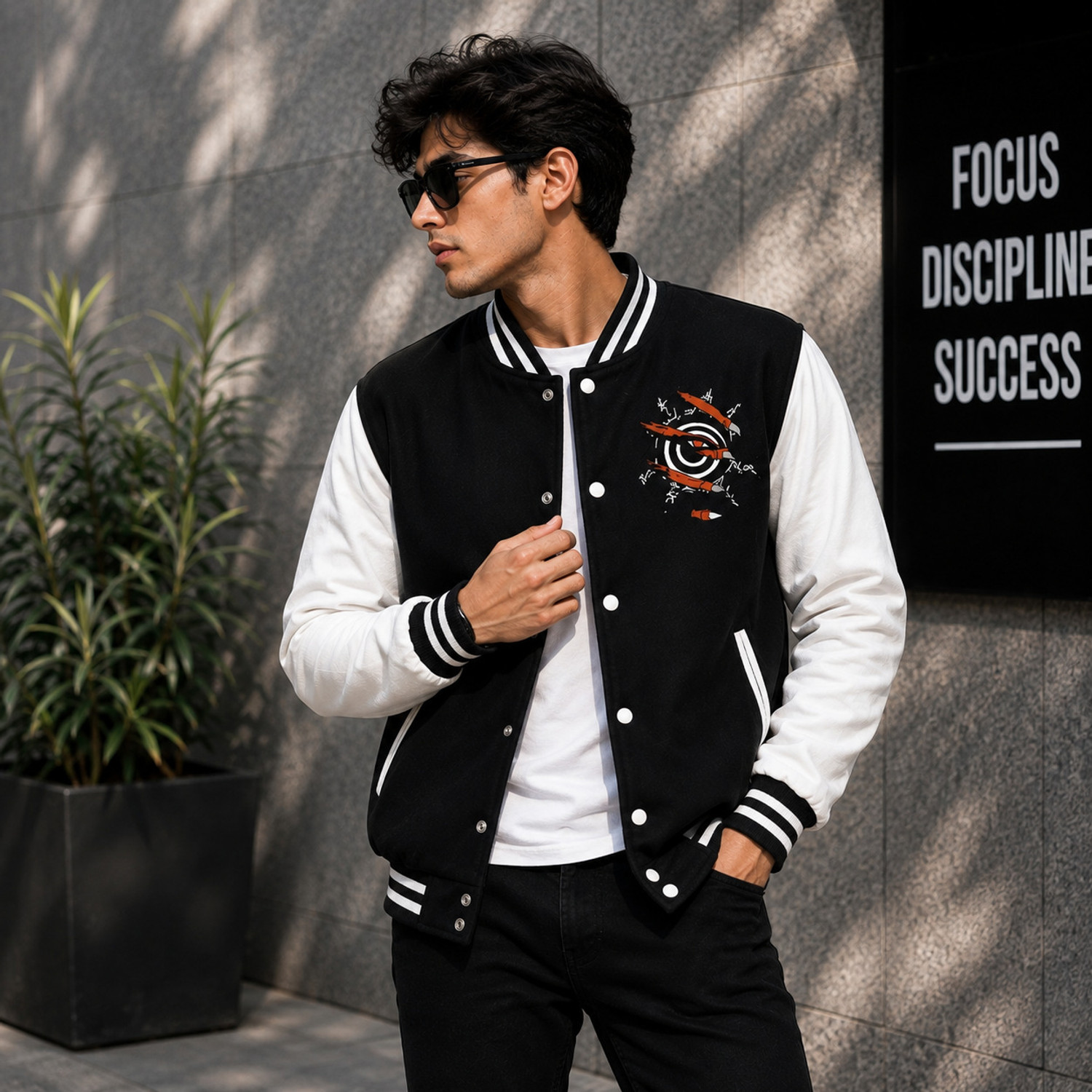 RBH COLLECTIVE Men Printed Varsity Jacket - Image 1