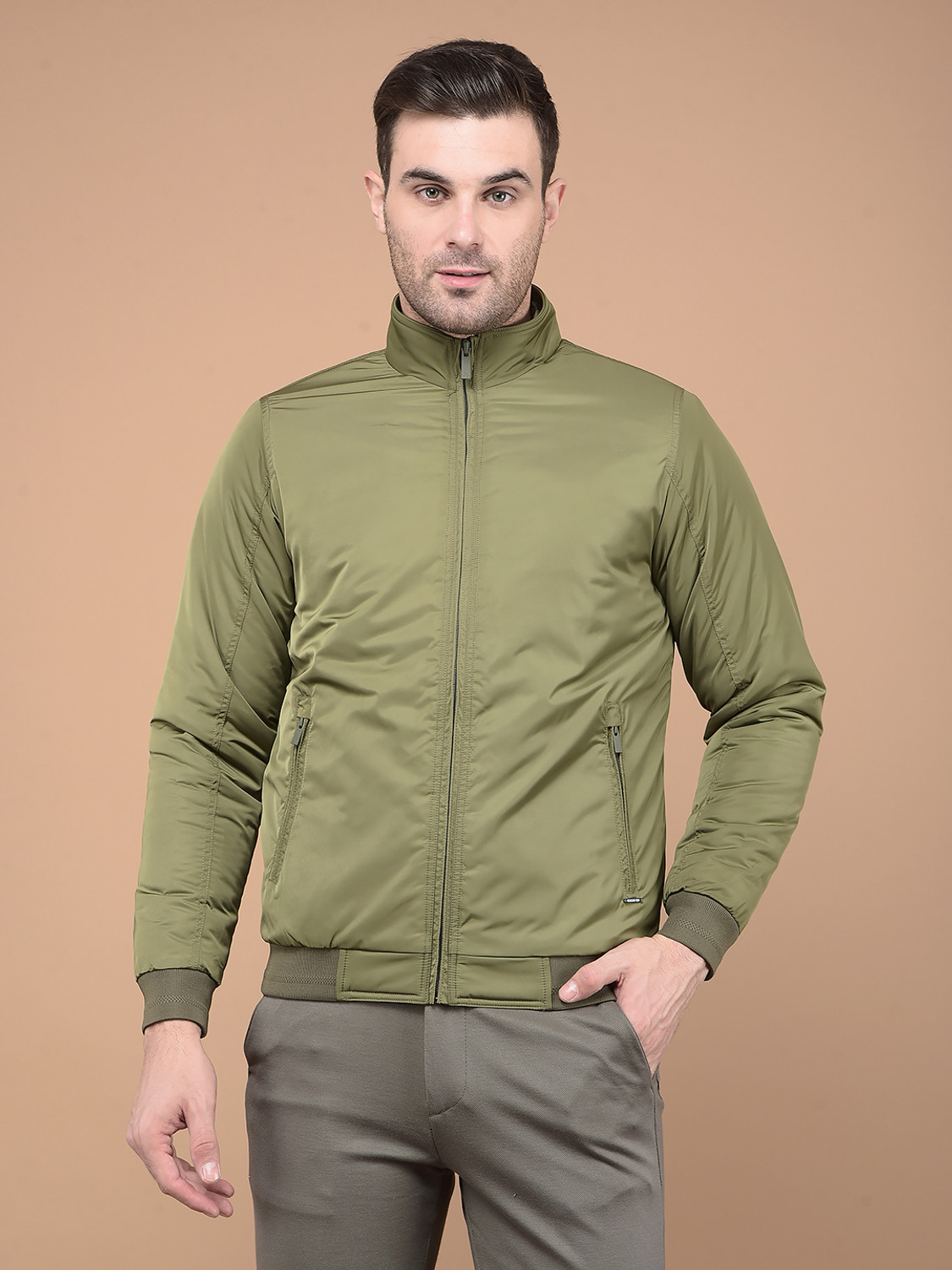 CRIMSOUNE CLUB Men Solid Bomber Jacket - Image 1