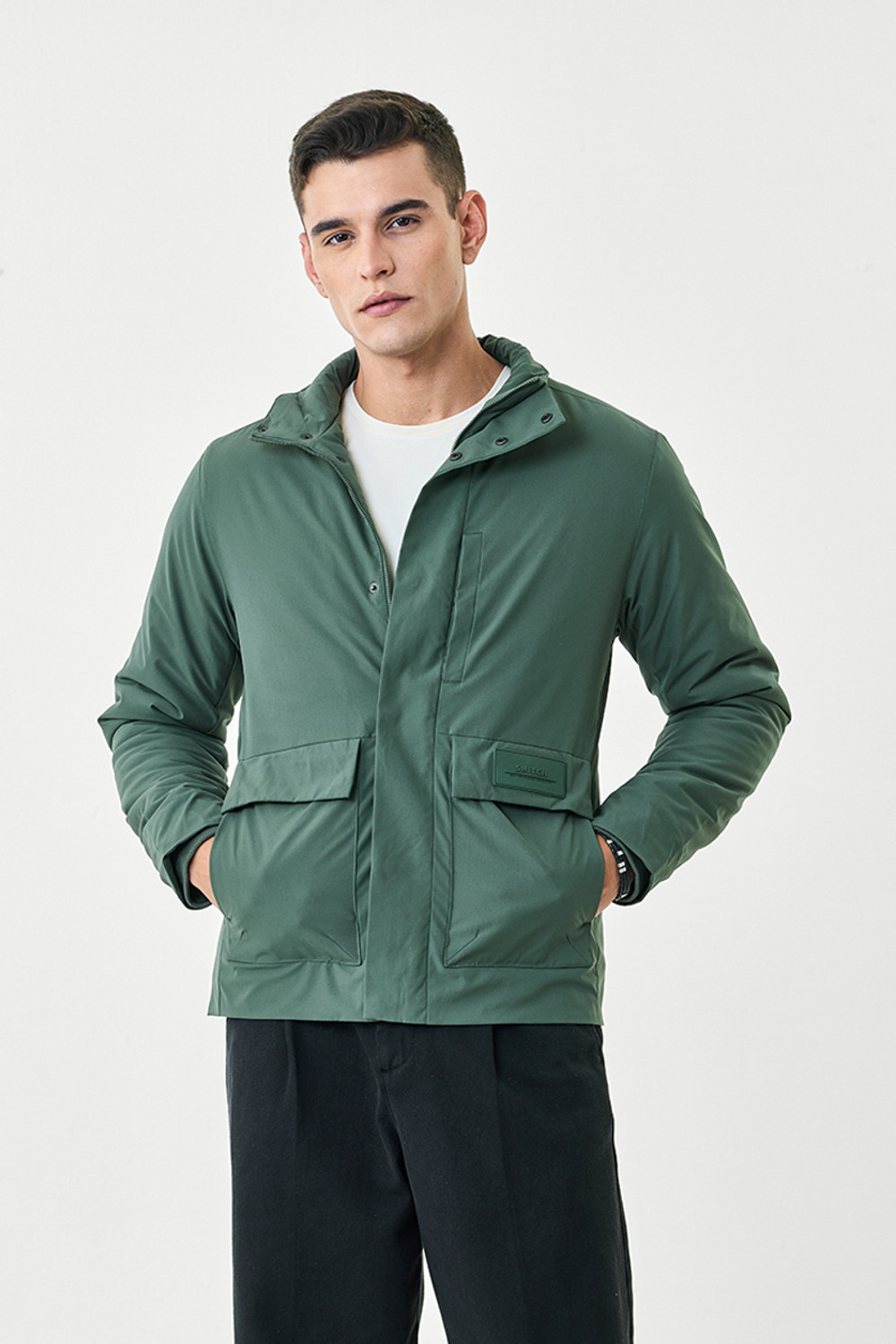 Snitch Men Solid Padded Jacket - Image 1