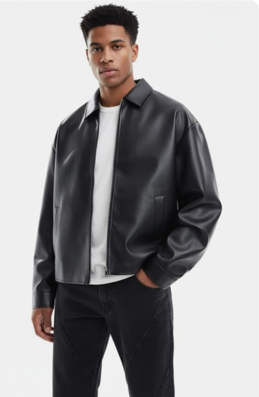 Frost Men & Women Solid Leather Jacket - Image 1