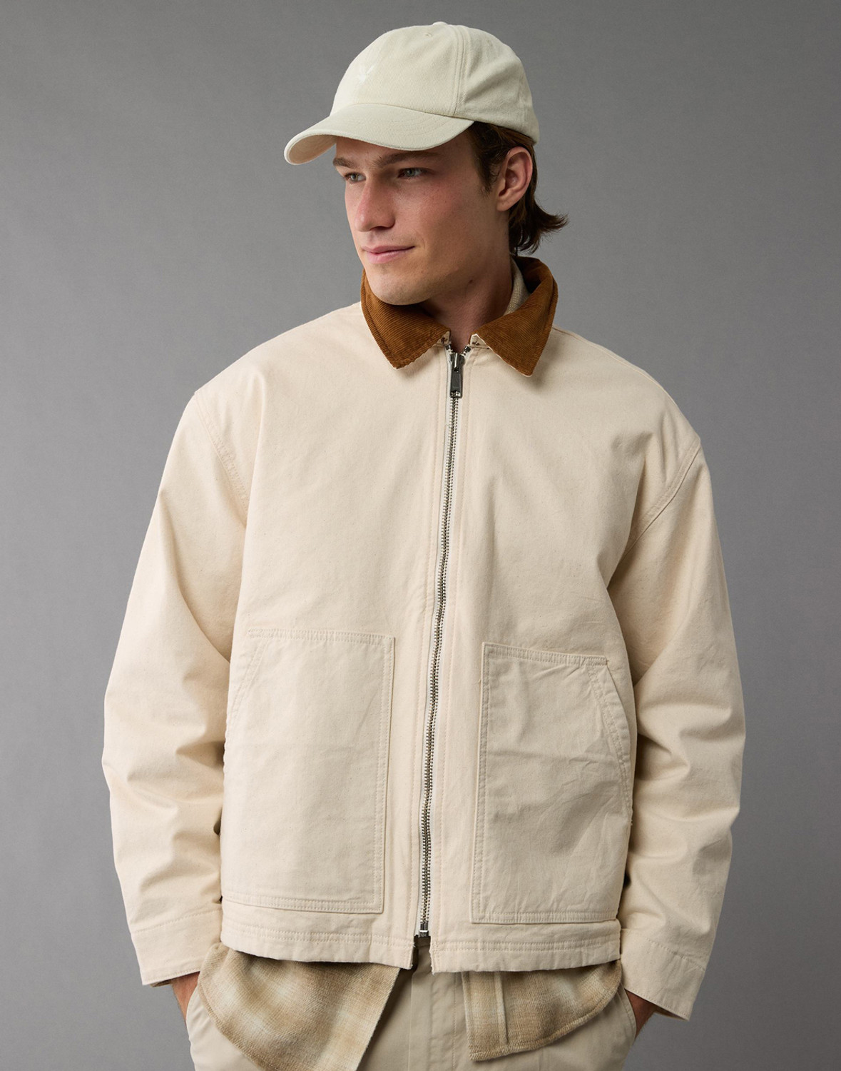 American Eagle Men Solid Casual Jacket - Image 1