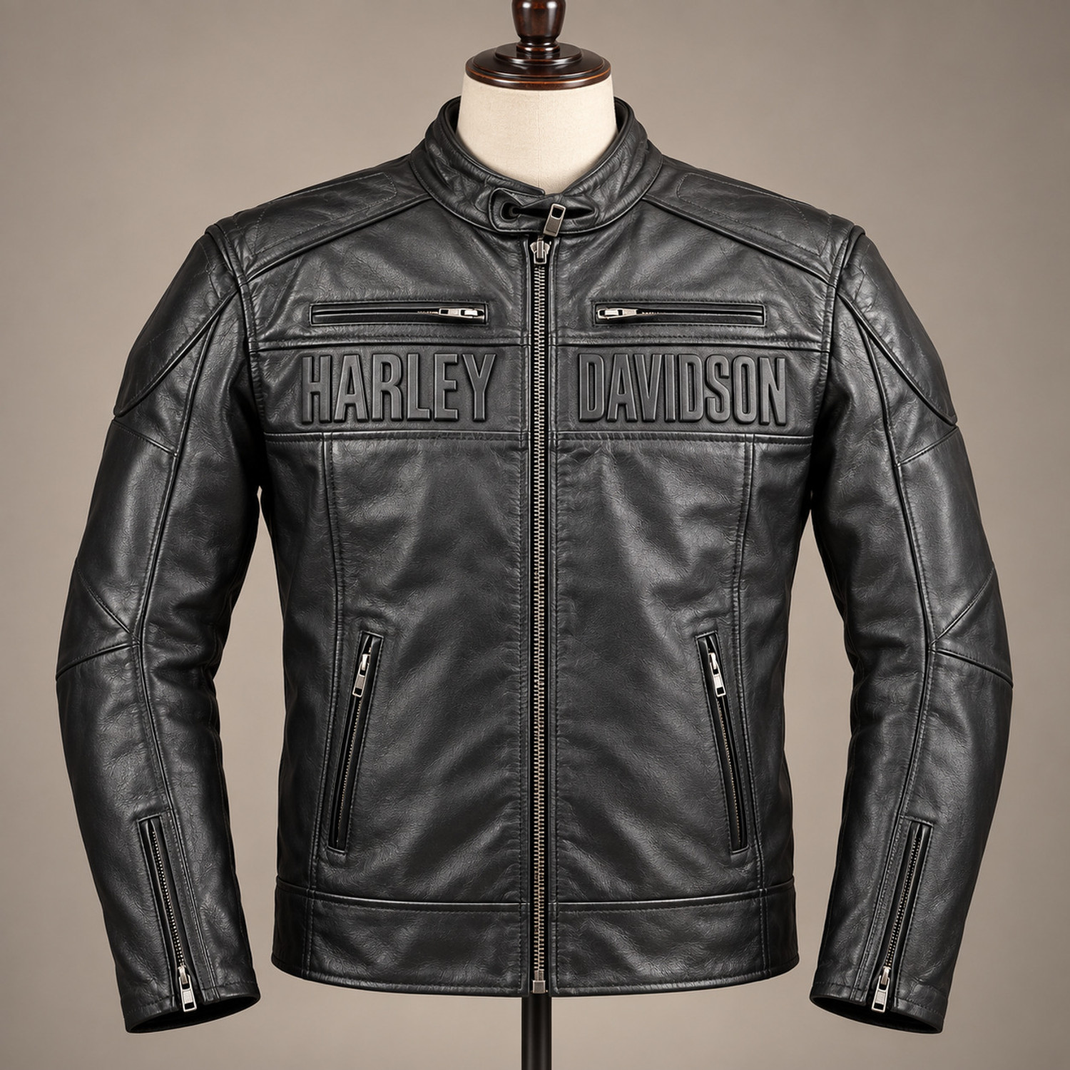 Vervelux Couple Textured Biker Jacket - Image 1