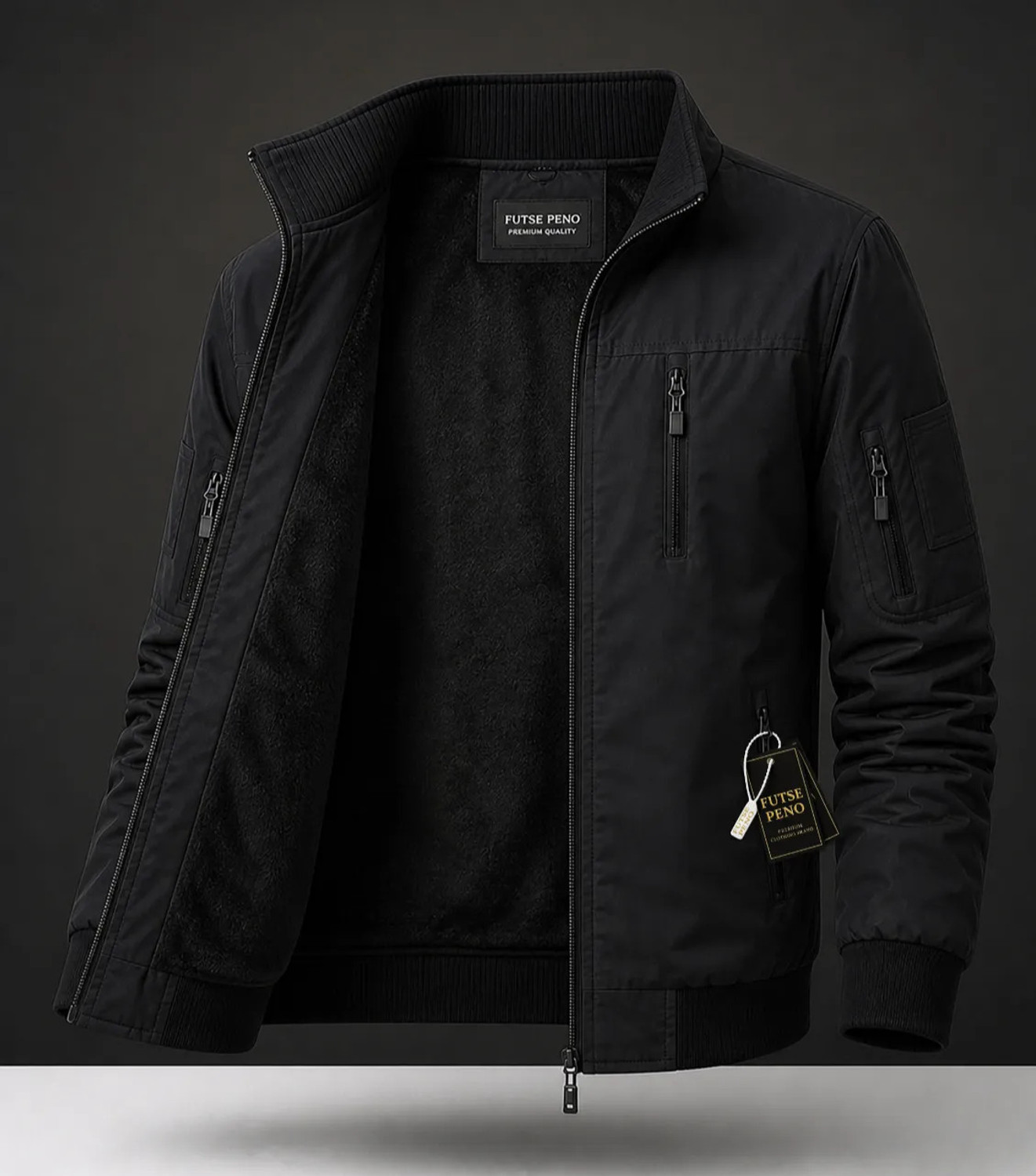 FUTSE PENO Men Solid Bomber Jacket - Image 1