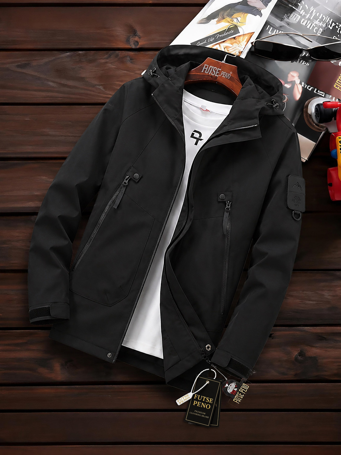FUTSE PENO Men Solid Biker/Riding Jacket - Image 1