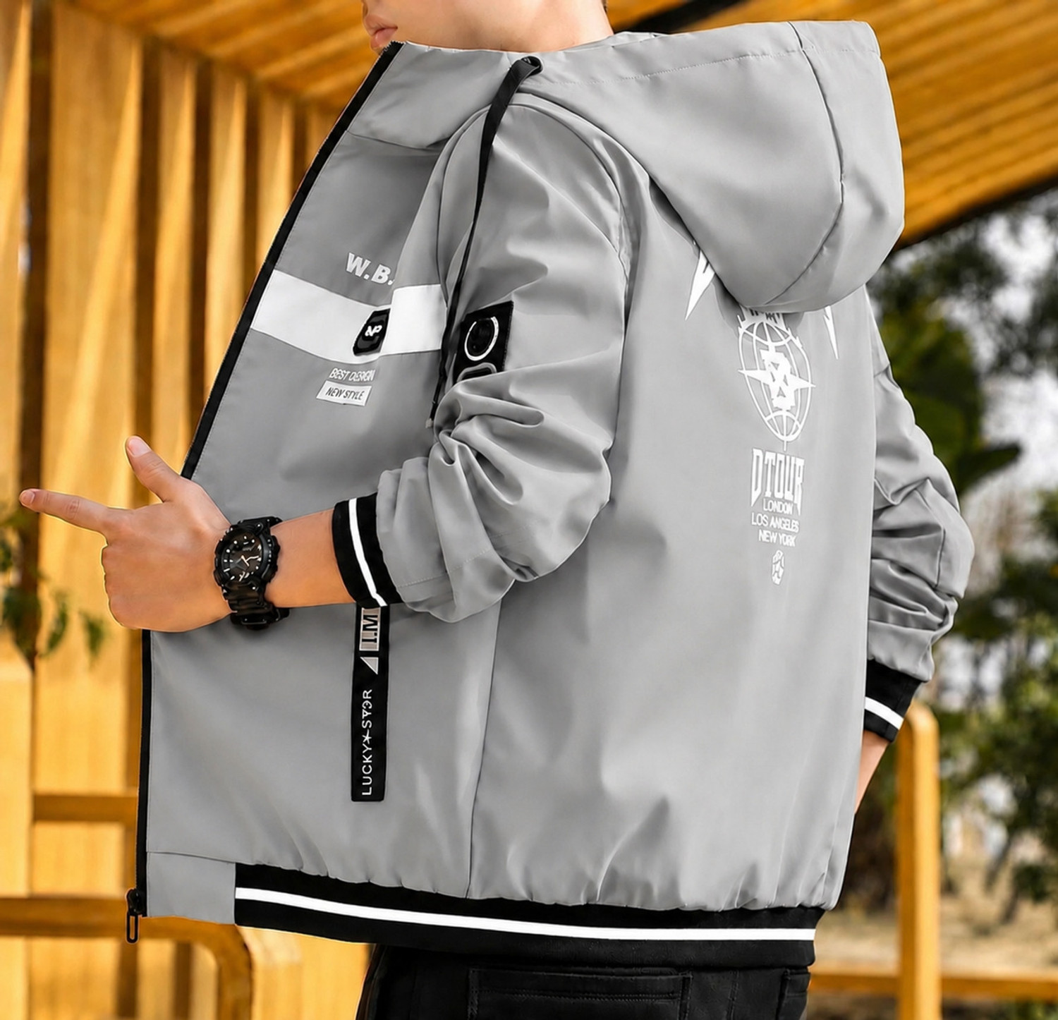 AZITIZ Men Printed Casual Jacket - Image 1
