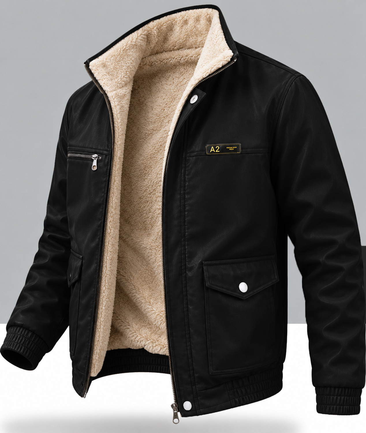 METRONAUT Full Sleeve Solid Men Leather Jacket - Image 1