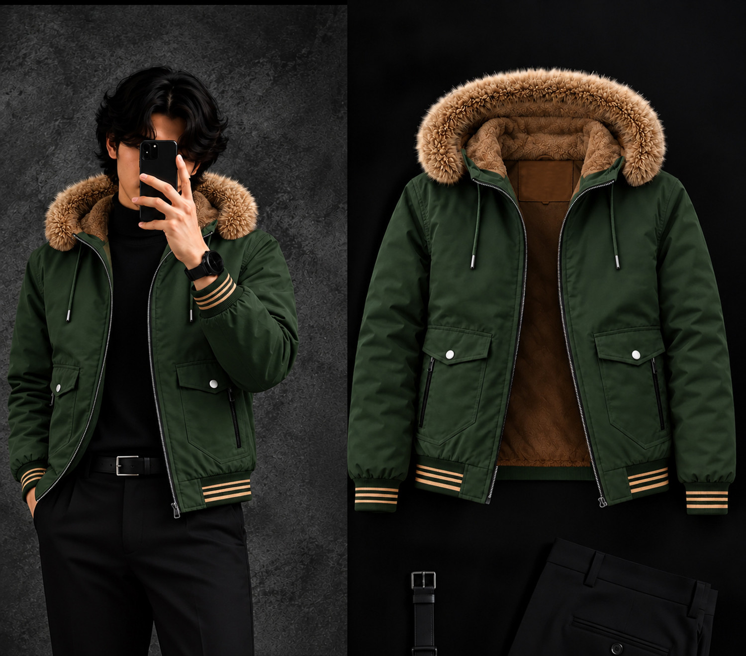 Plus91 Men's Full Sleeve Solid Jacket - Image 1