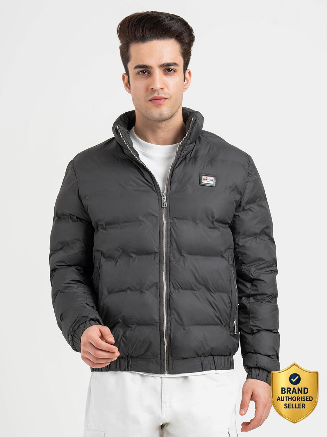 RED TAPE Men Solid Padded Jacket Red - Image 1