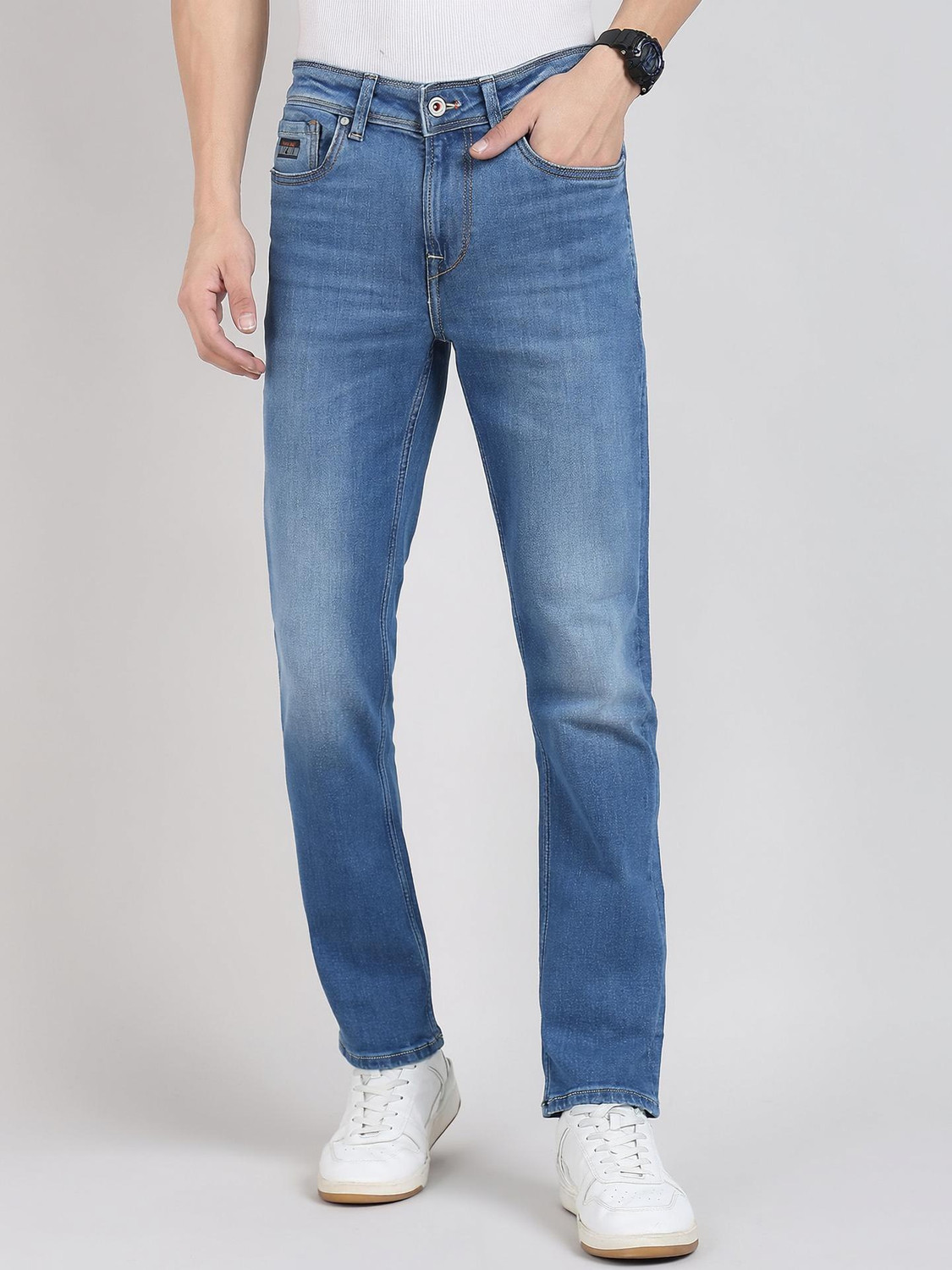 KILLER Men Slim Mid Rise Blue Jeans - Image 1