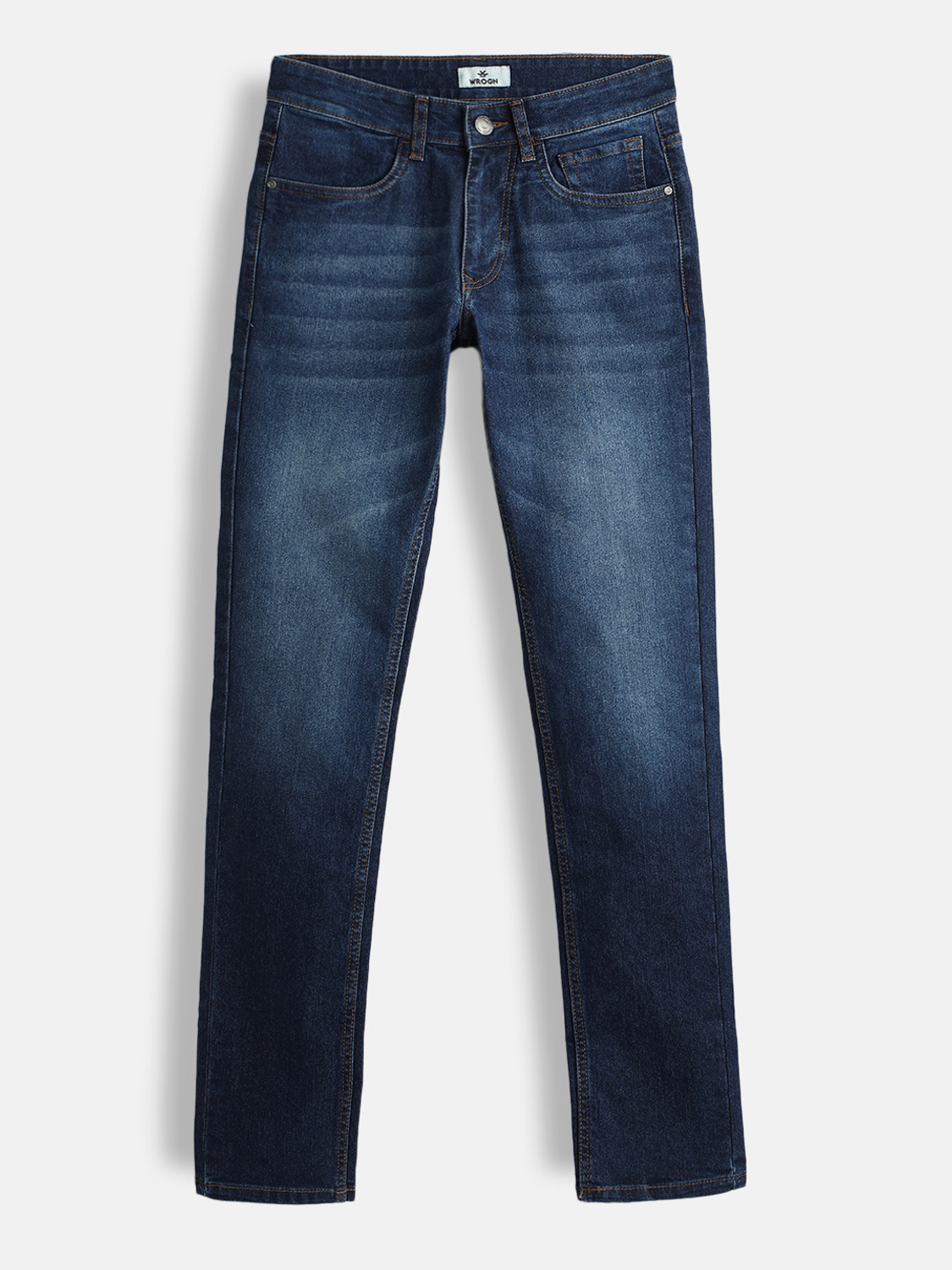 WROGN Men Slim Mid Rise Blue Jeans - Image 1