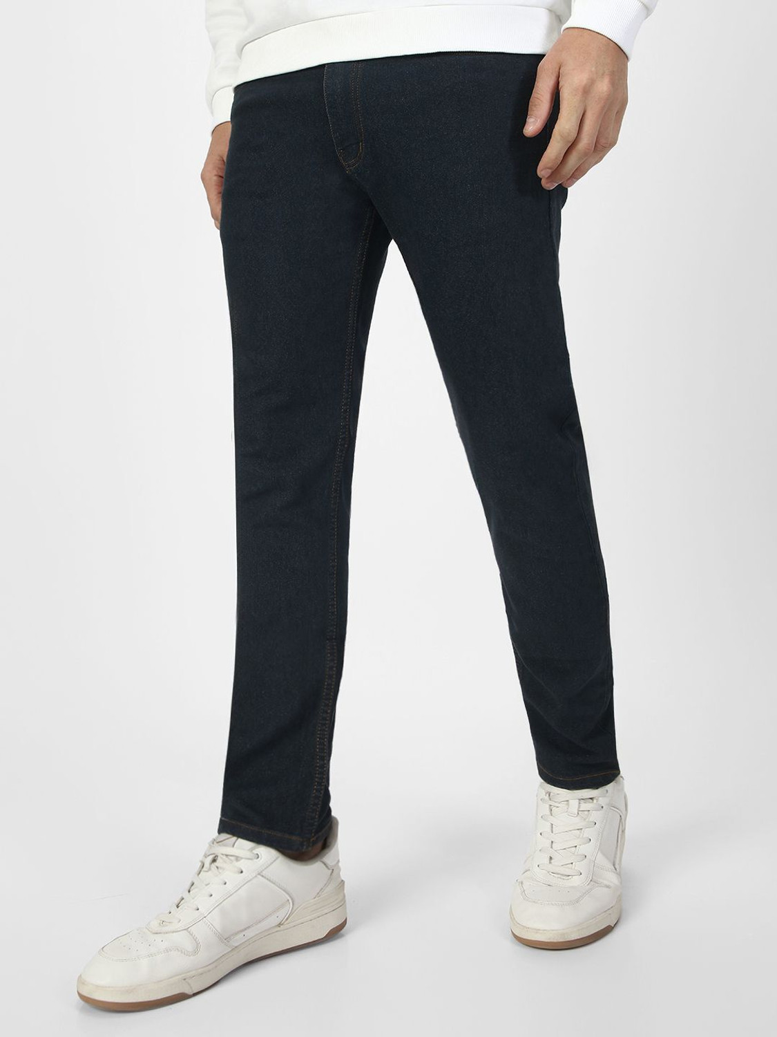 Urbano Fashion Men Slim Mid Rise Dark Grey Jeans - Image 1