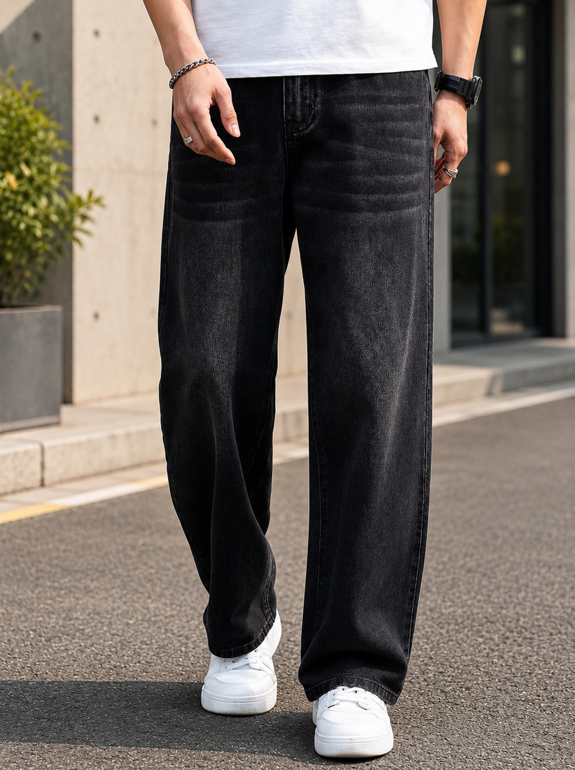 BREGRUUS Straight Fit Men Black Jeans - Image 1