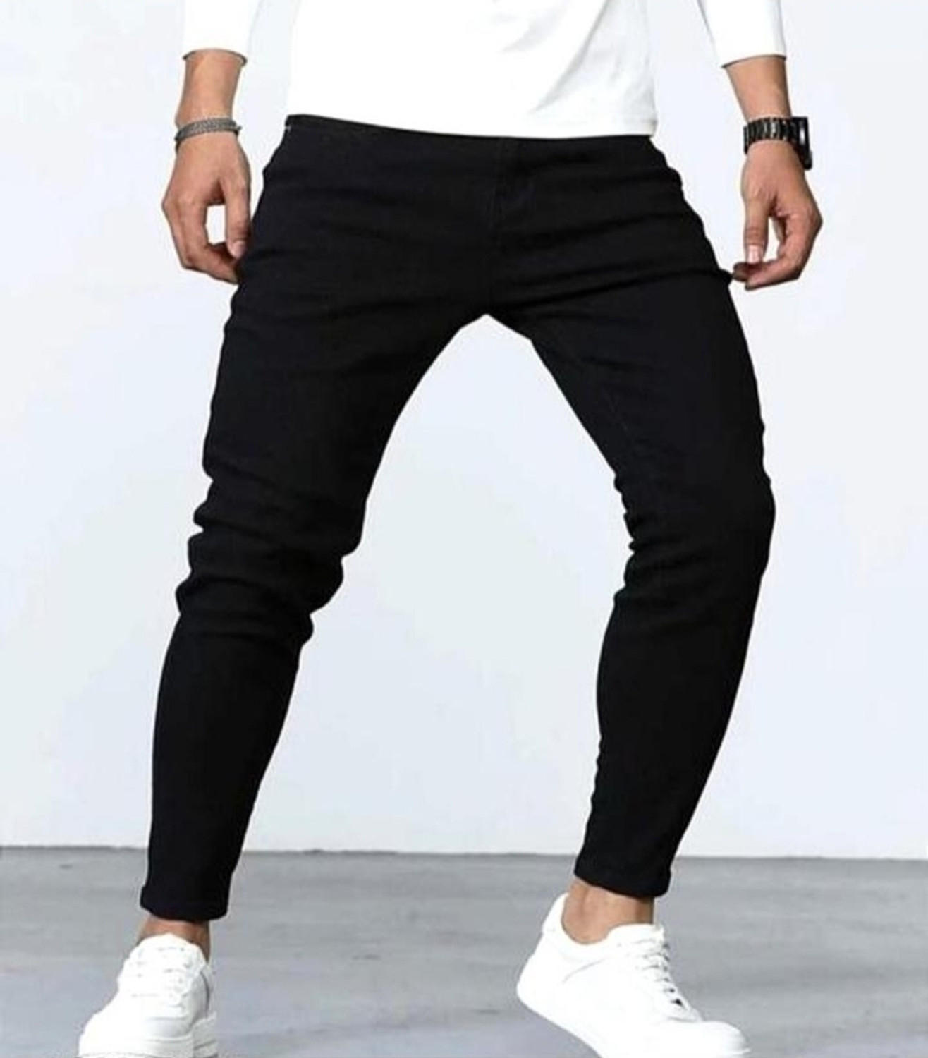 Dawson Men Slim Mid Rise Black Jeans - Image 1