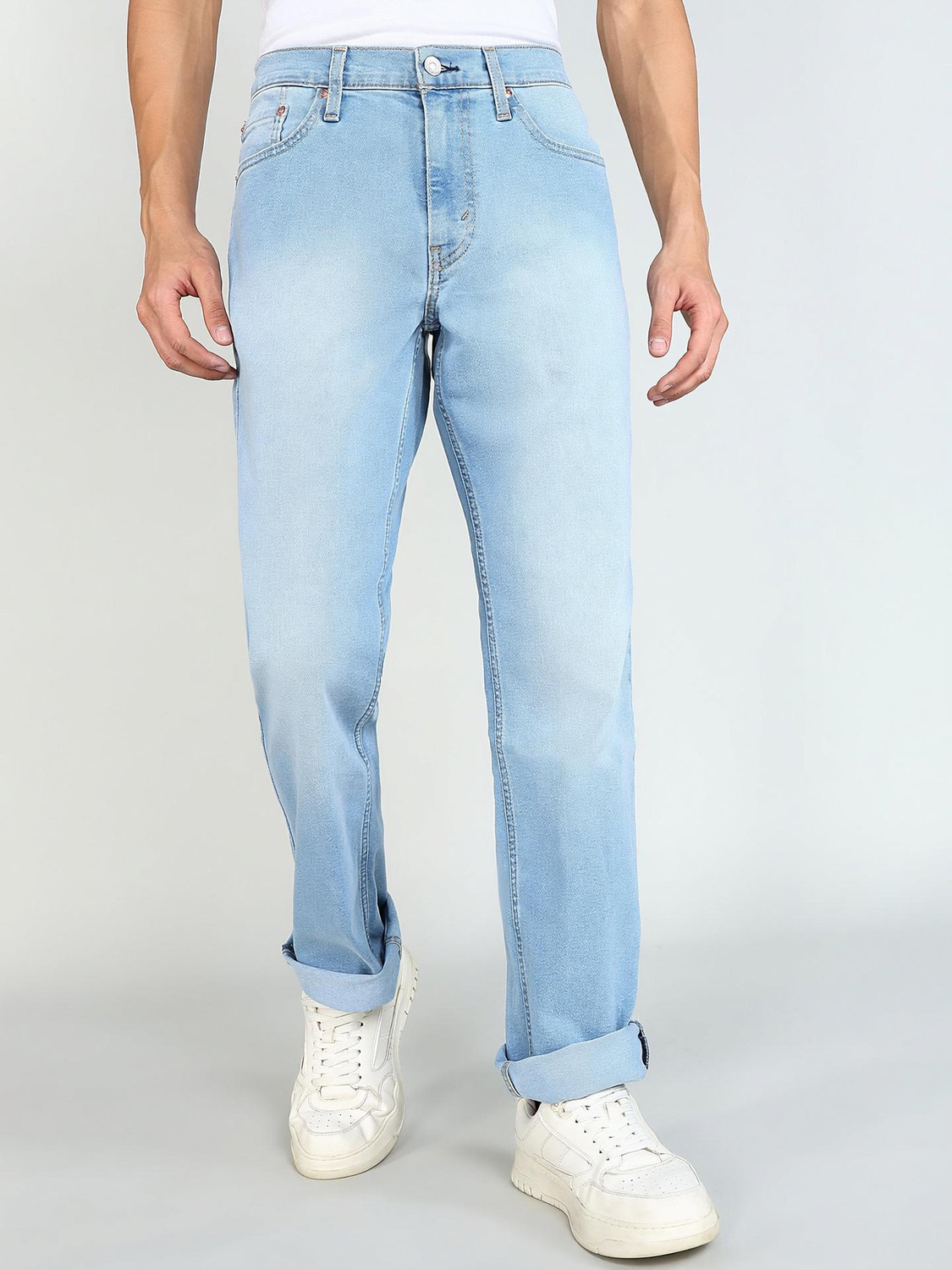 LEVI'S Men Tapered Fit Mid Rise Light Blue Jeans - Image 1