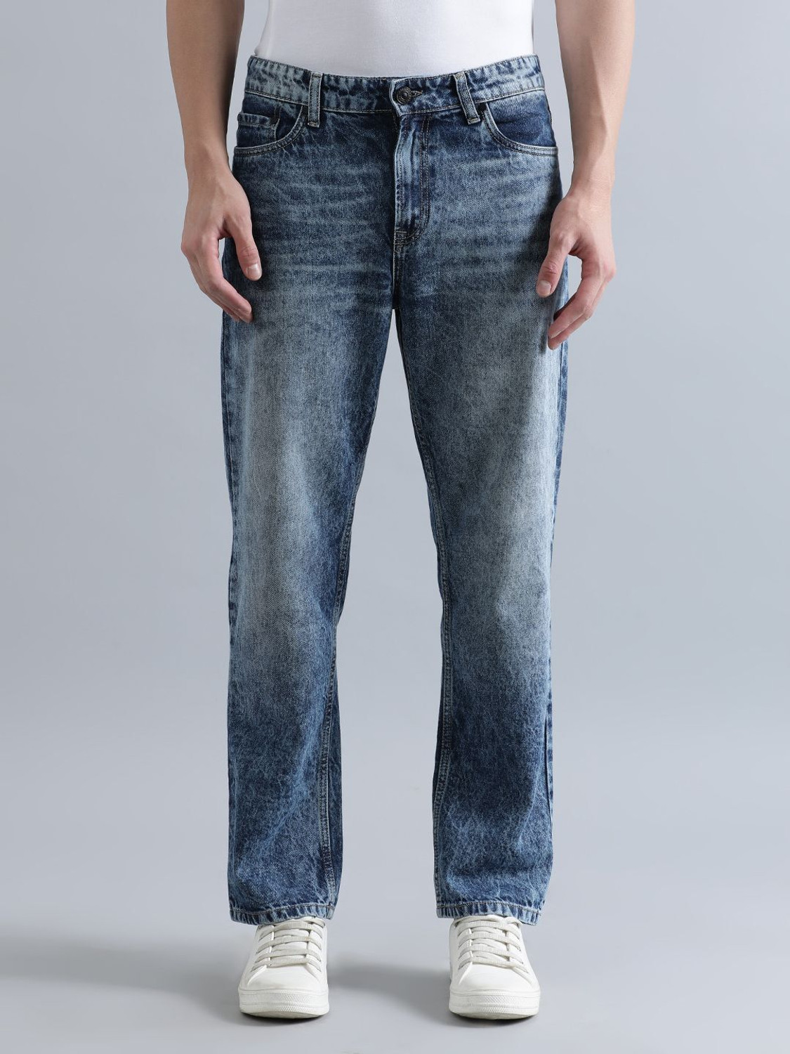 Bene Kleed Men Relaxed Fit Low Rise Blue Jeans - Image 1