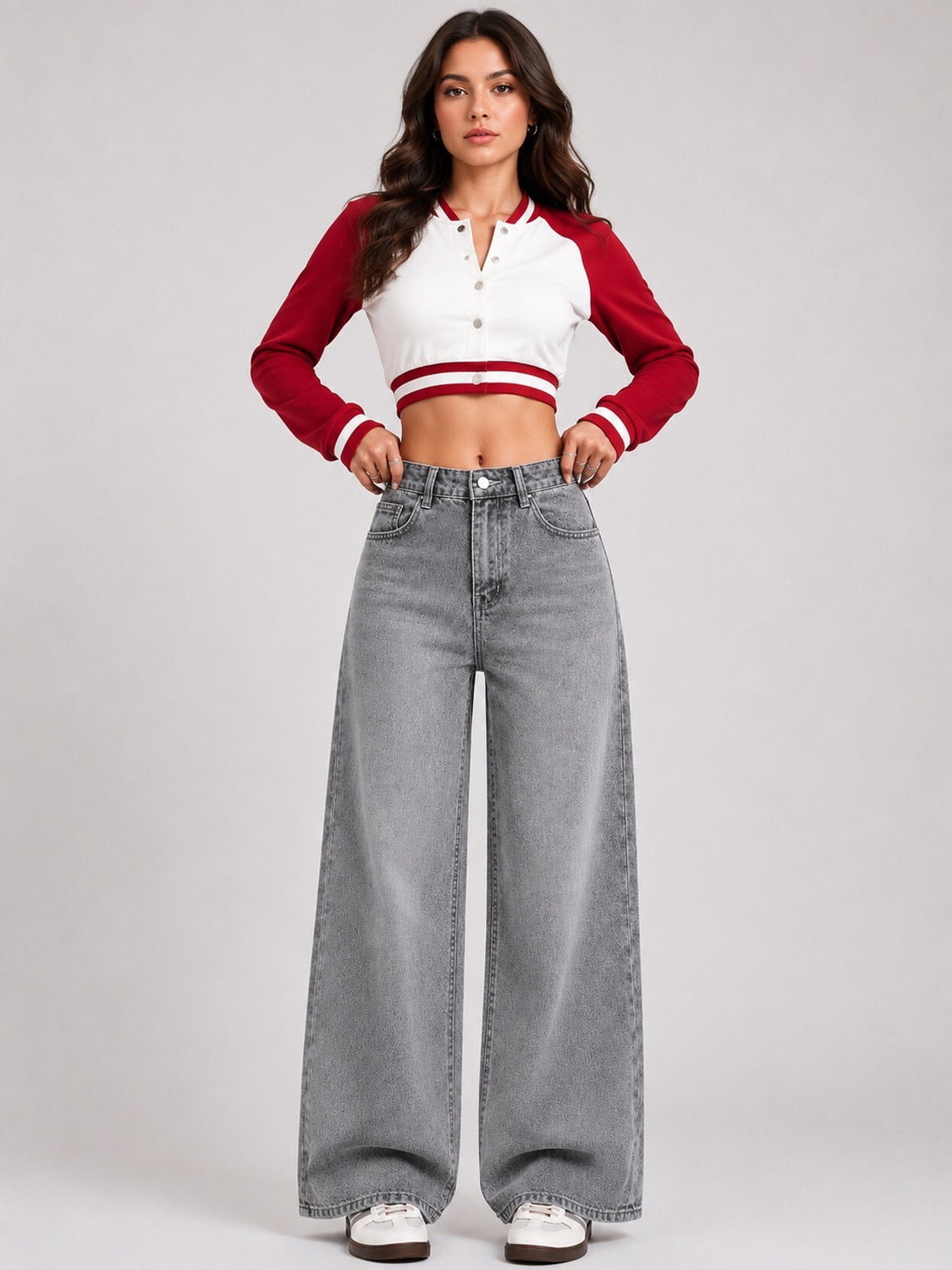 KOTTY Women Flared High Rise Grey Jeans - Image 1