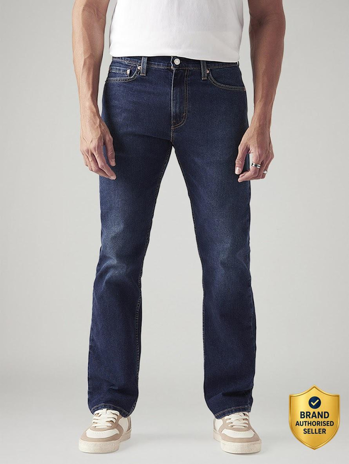 LEVI'S Men Boot-Leg Mid Rise Dark Blue Jeans - Image 1