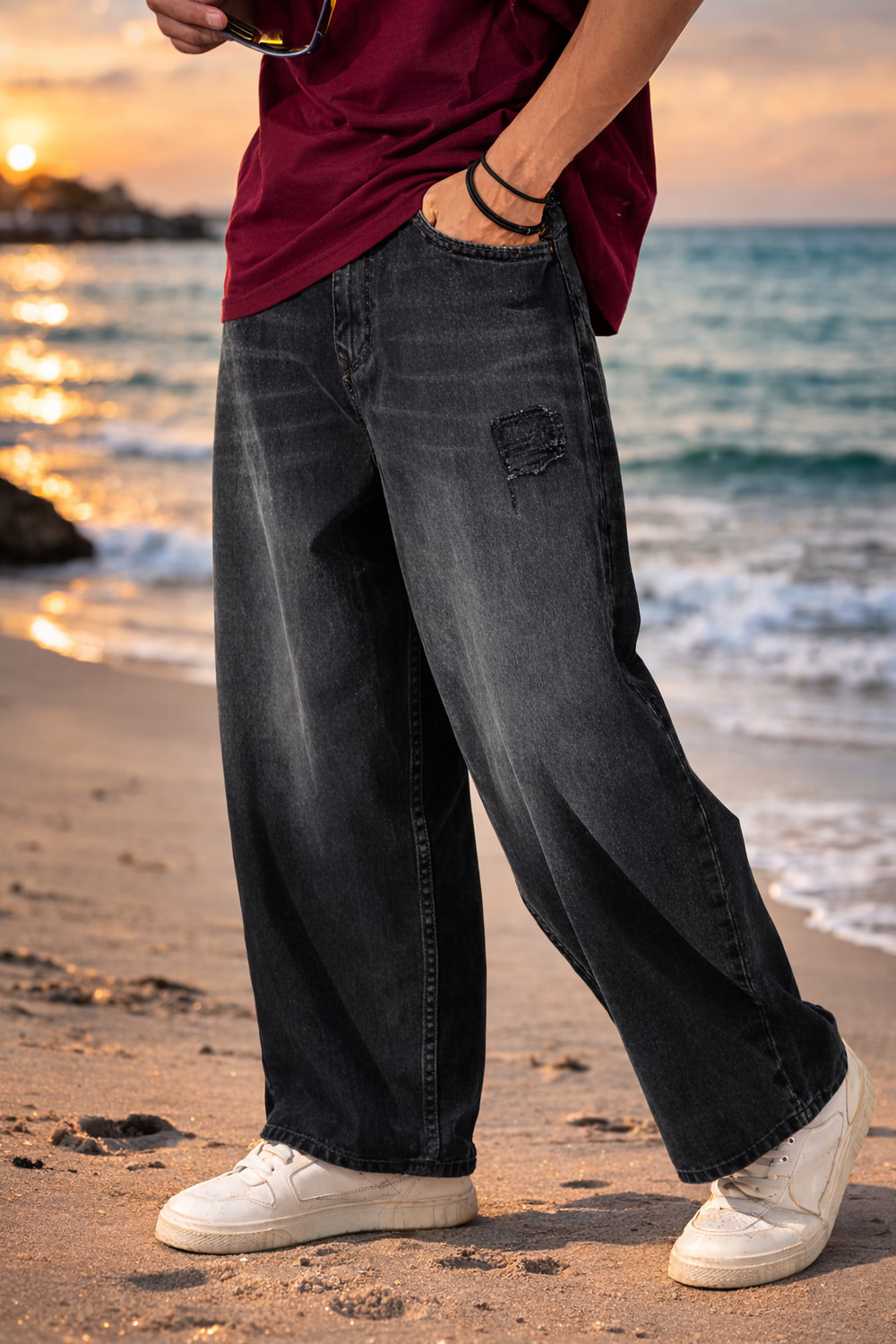 HPfashion Men Straight Fit Mid Rise Black Jeans - Image 1