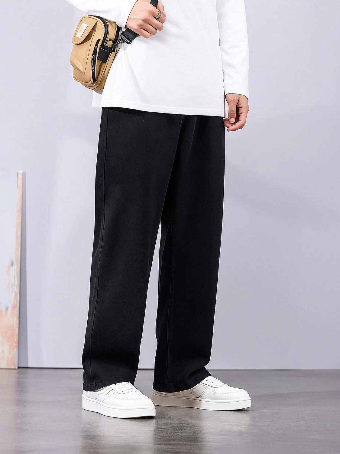 Denim Life Men Loose Fit Mid Rise Black Jeans - Image 1