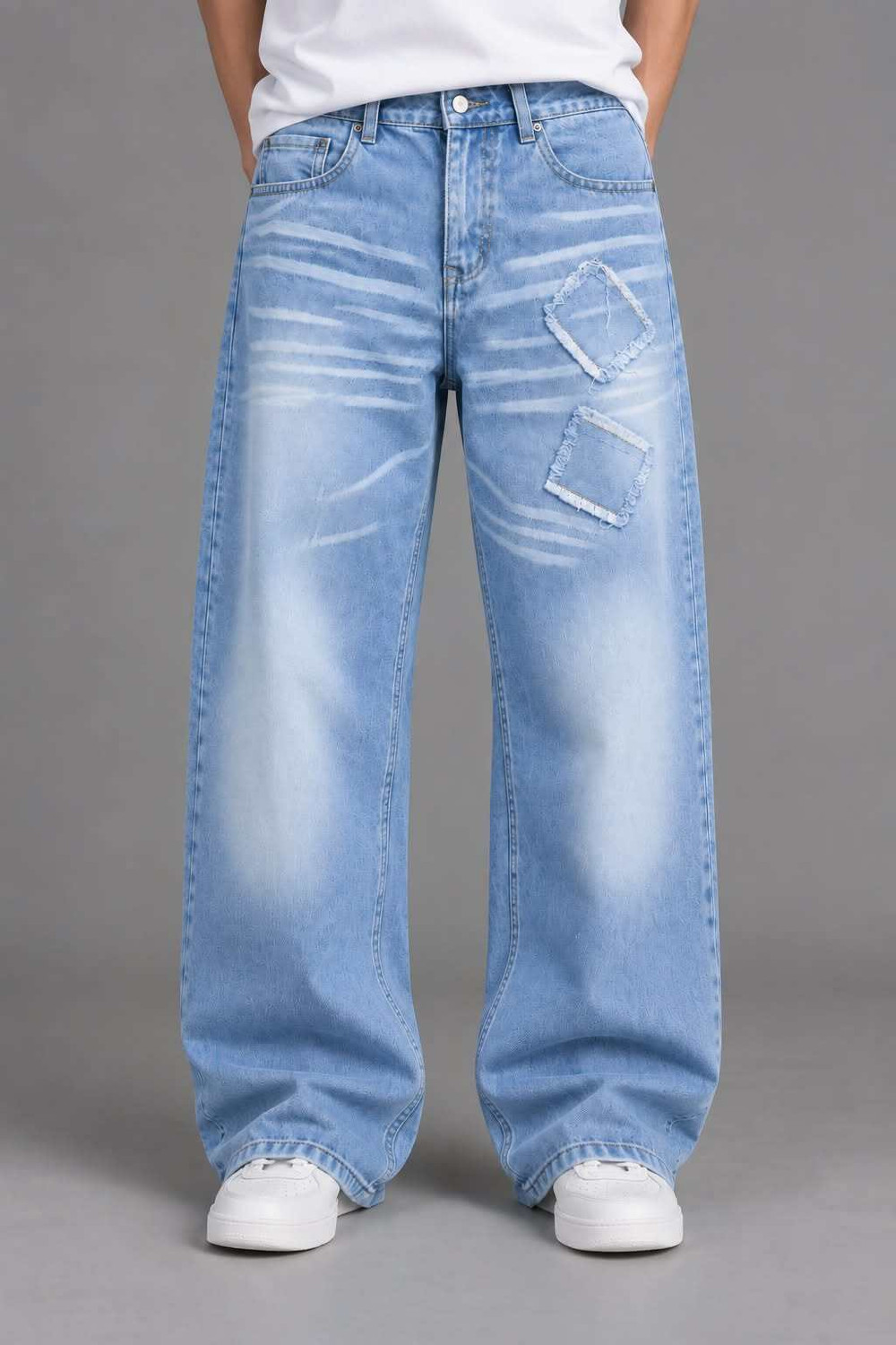 Sayra Ecom Men Straight Fit Mid Rise Light Blue Jeans - Image 1