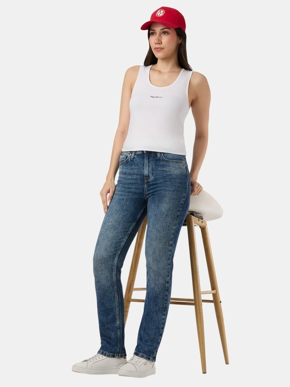 Pepe Jeans Women Straight Fit High Rise Light Blue Jeans - Image 1