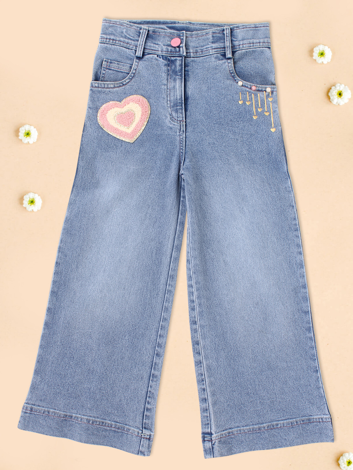 Cutecumber Girls Flared Mid Rise Blue Jeans - Image 1