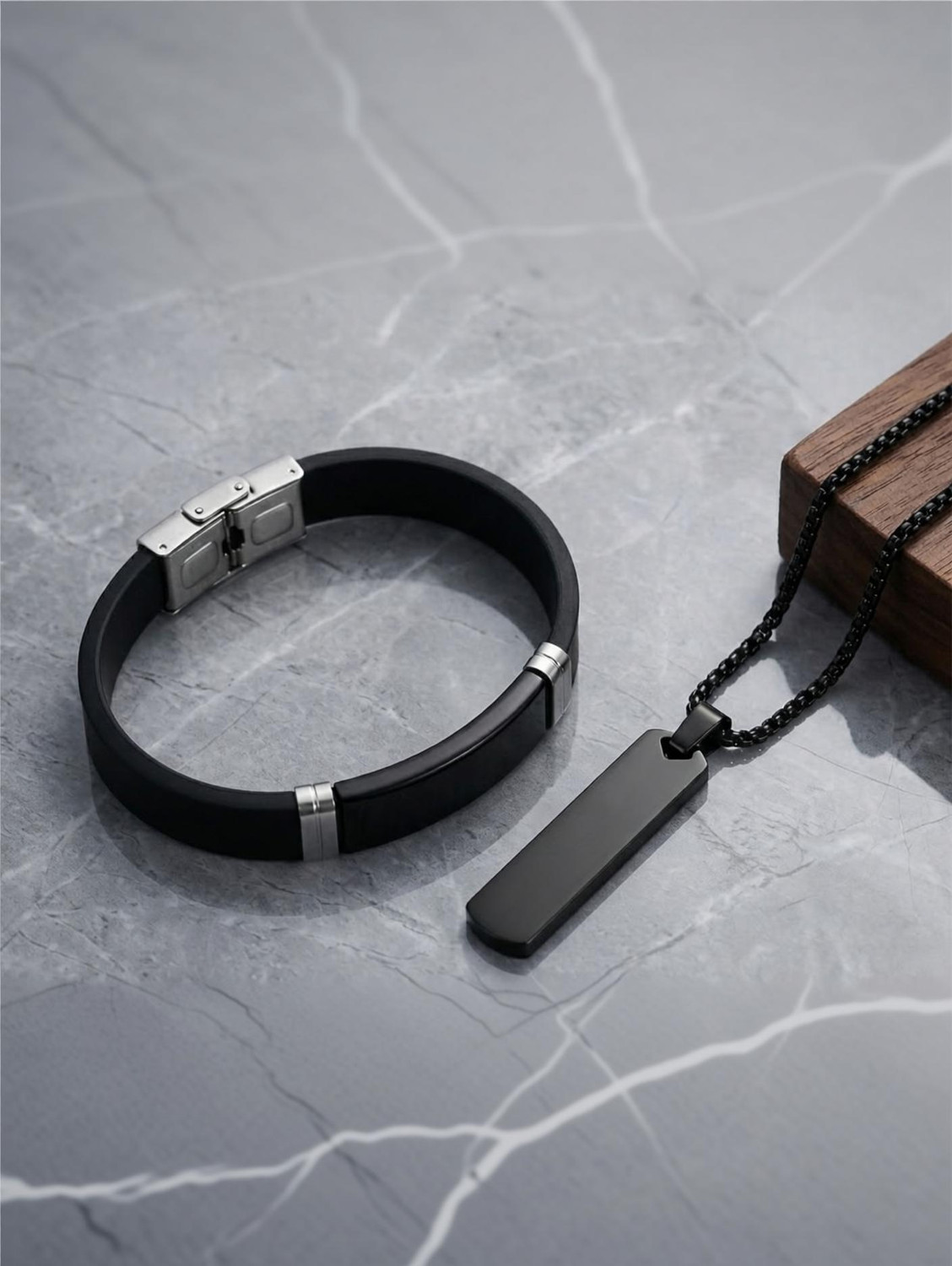 RIYULA Alloy, Leather Black Jewel Set (Pack of 2) - Image 1