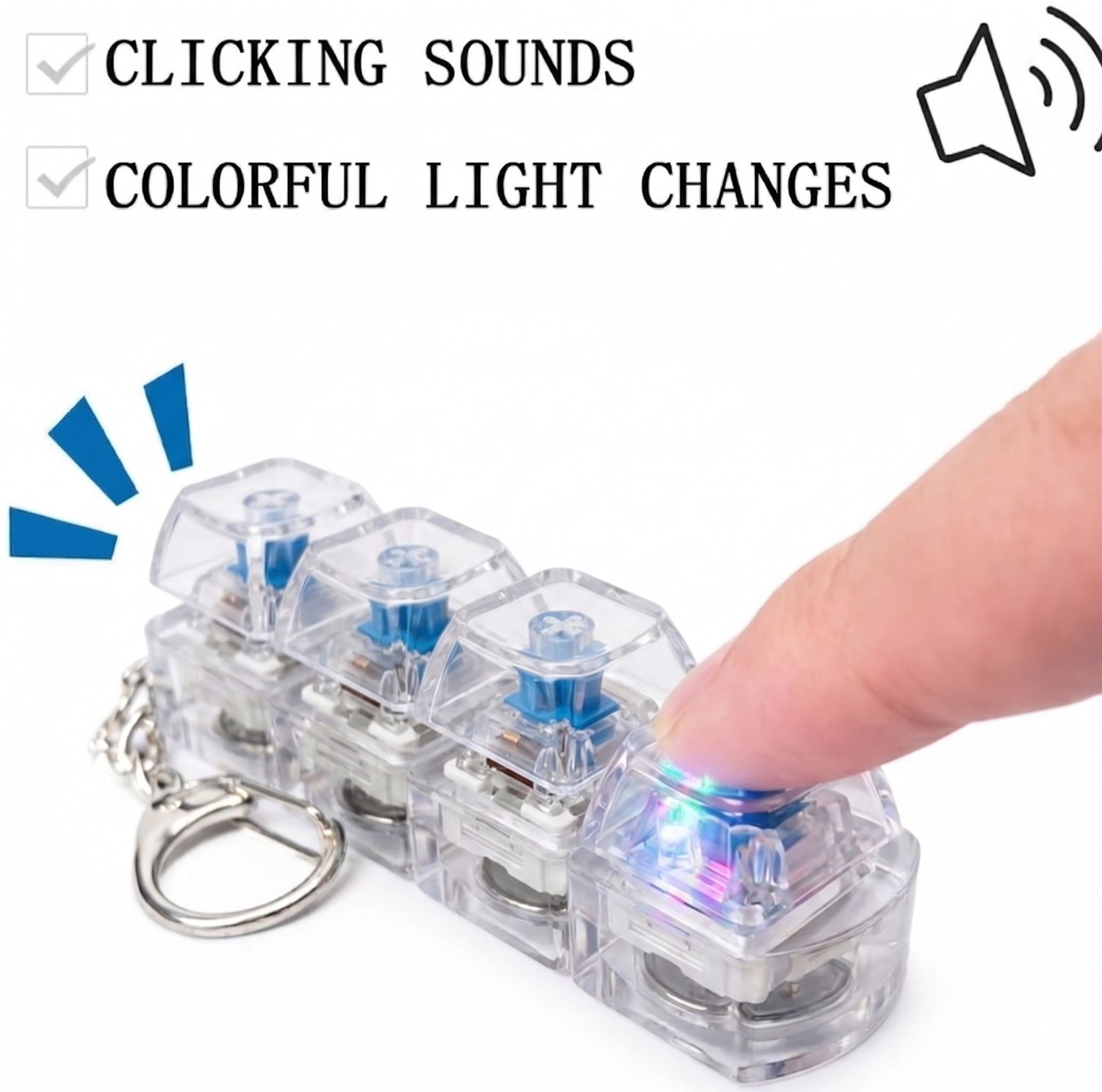 A TO Z ONLINE STORE LED Keyboard Key Chain | Lighting Keychain Keyboard for Relief | Light Keyboard Key Chain - Image 1
