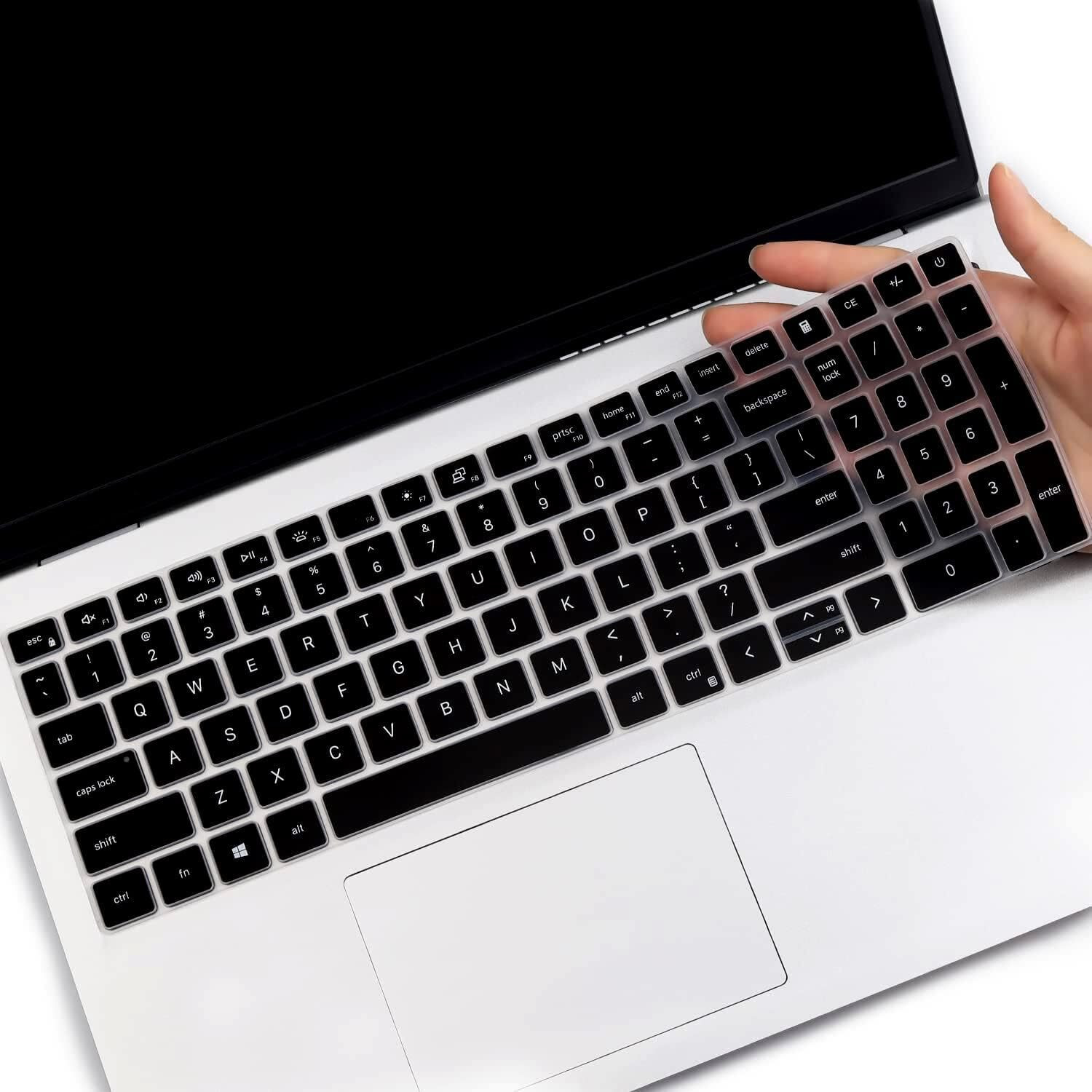 Saco Keyboard Protector for 2025 New Dell 15 DC15255 15.6 Inch Laptop Keyboard Skin (Black) - Image 1