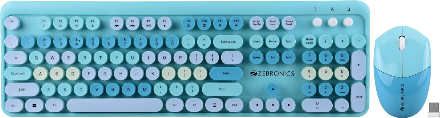 ZEBRONICS ZEB-COMPANION 301 Wireless Keyboard (Aqua Green) - Image 1