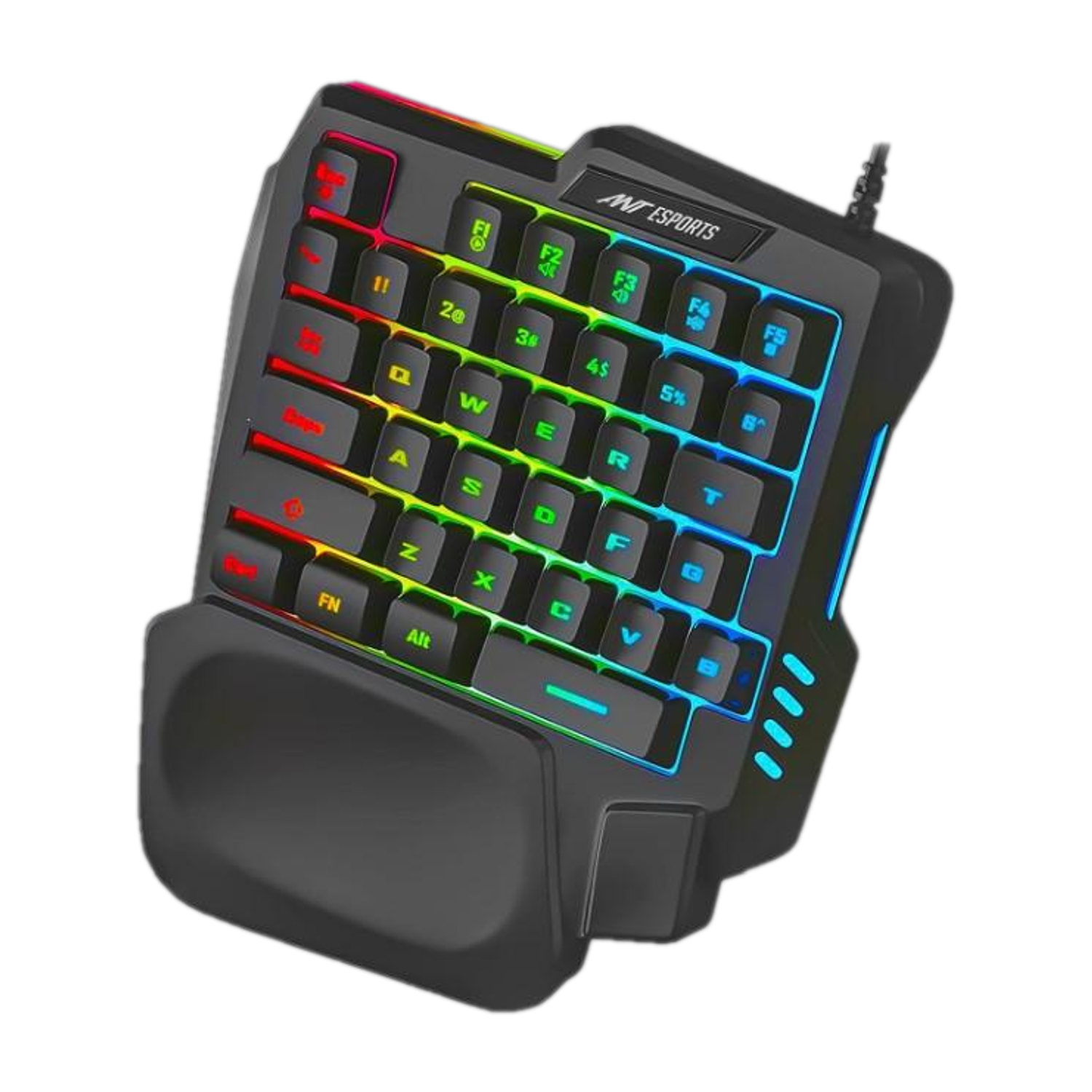 Ant Esports MK1001 One Handed RGB Backlit 35 Keys Gaming Wired USB Handheld Gaming Keyboard Compatible with Desktop, Laptop, Mac with 35 Keys Layout, Backlit LED Illumination (Black) - Image 1