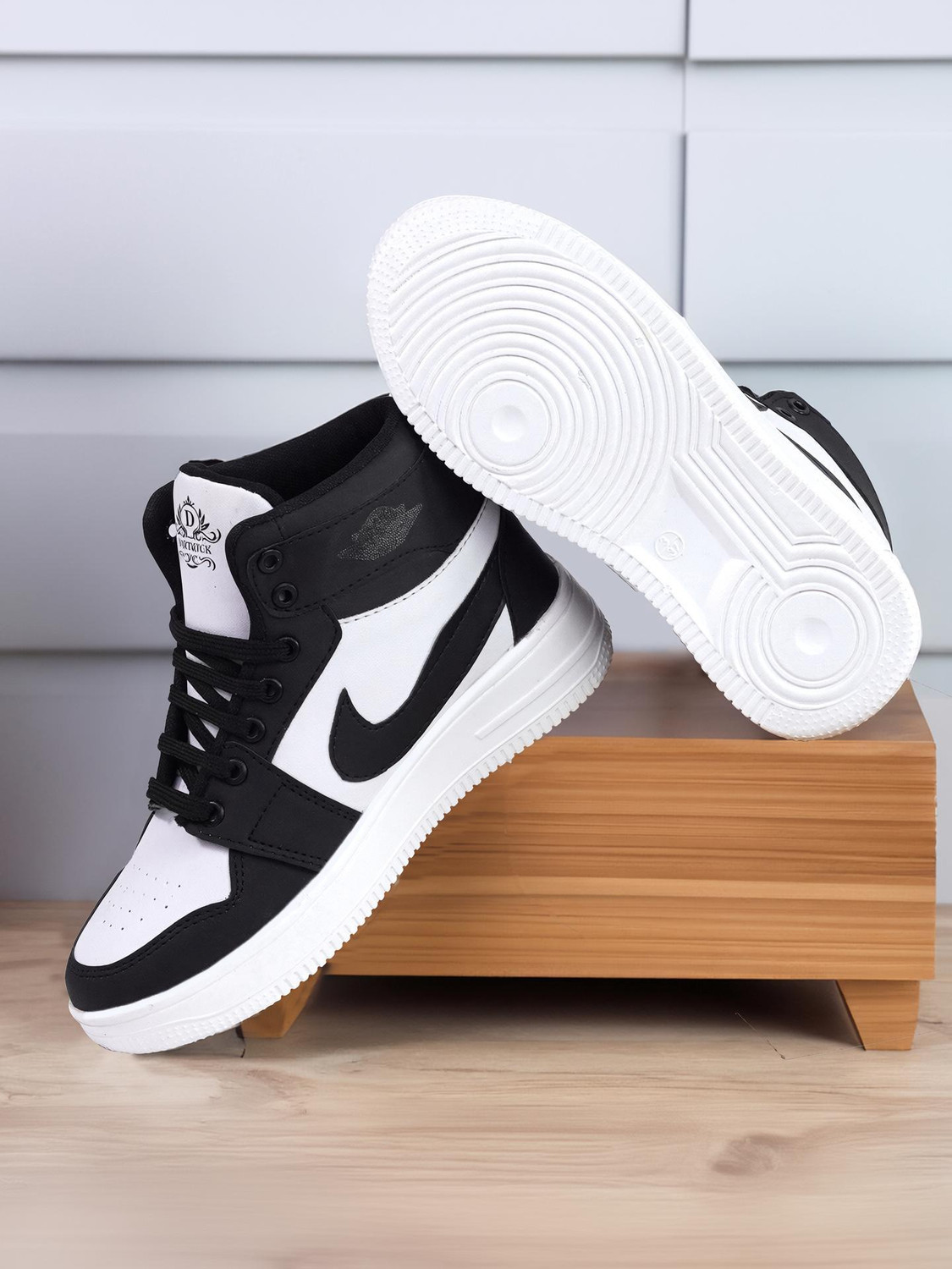 DARTKICK Lace Sneakers For Boys & Girls (Black, 11-12 Years) - Image 1