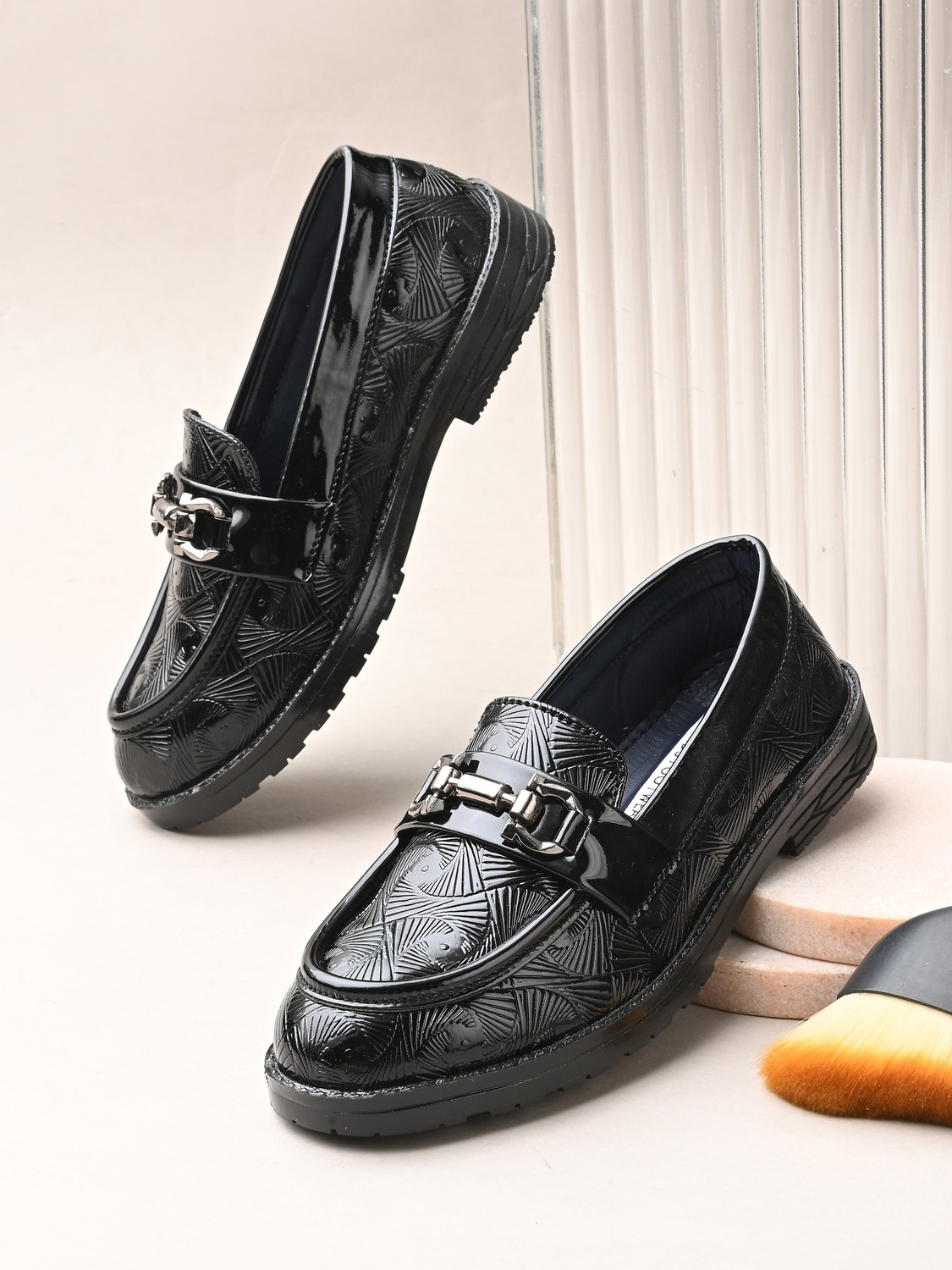 Stefens Slip on Moccasins For Boys (Black, 9-10 Years) - Image 1