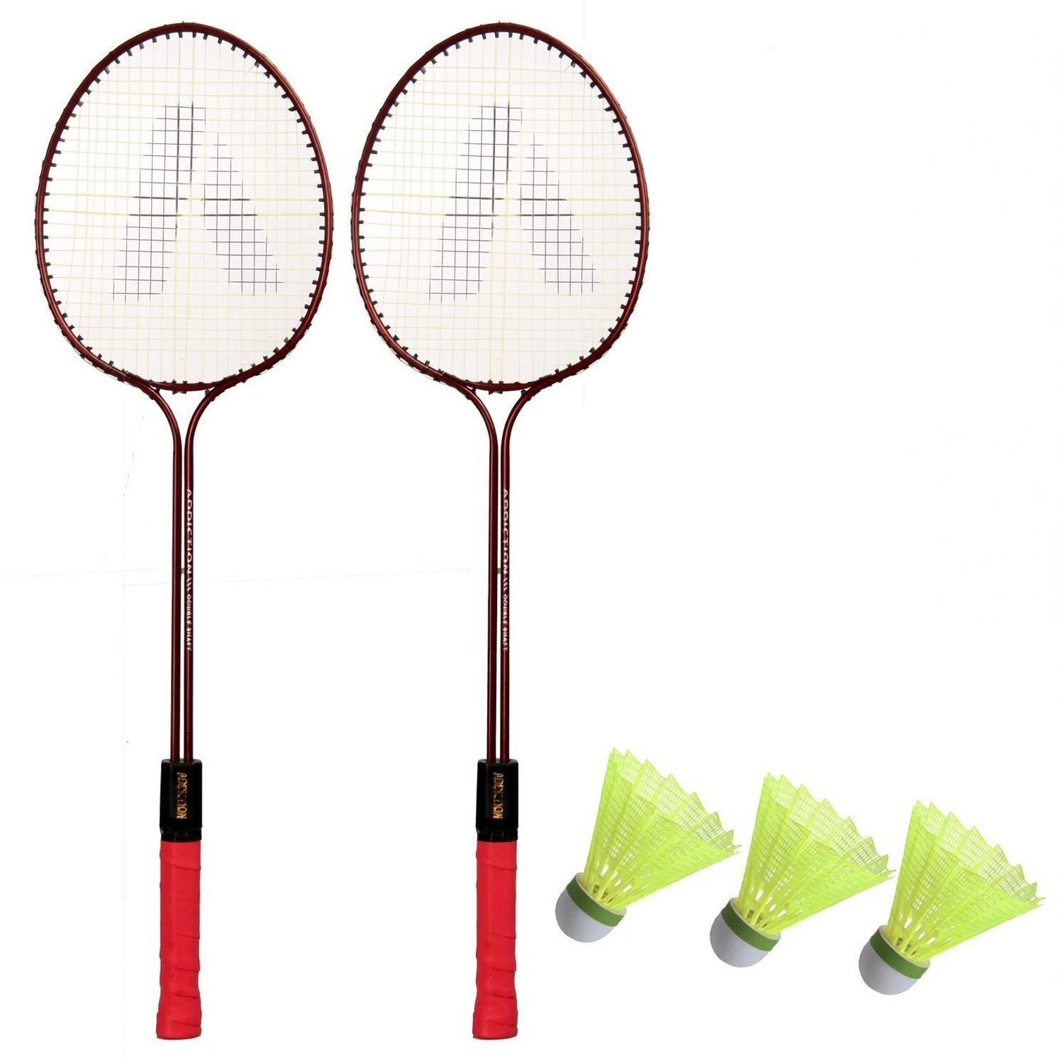 MINESFIT Double Shaft Badminton Racket Combo Set of 2 with 3 - Image 1