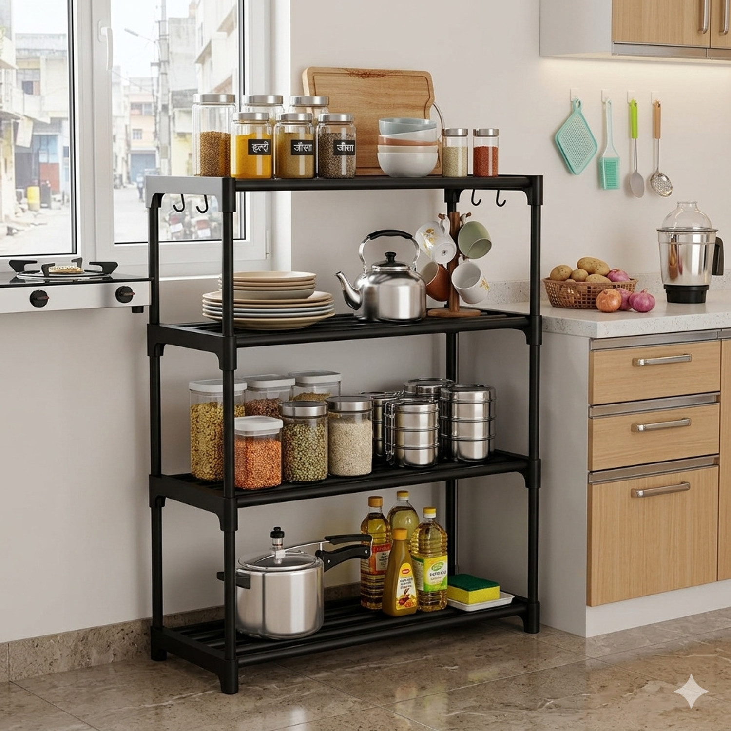 UkdiMukdi Plastic Cutlery Kitchen Rack - Image 1