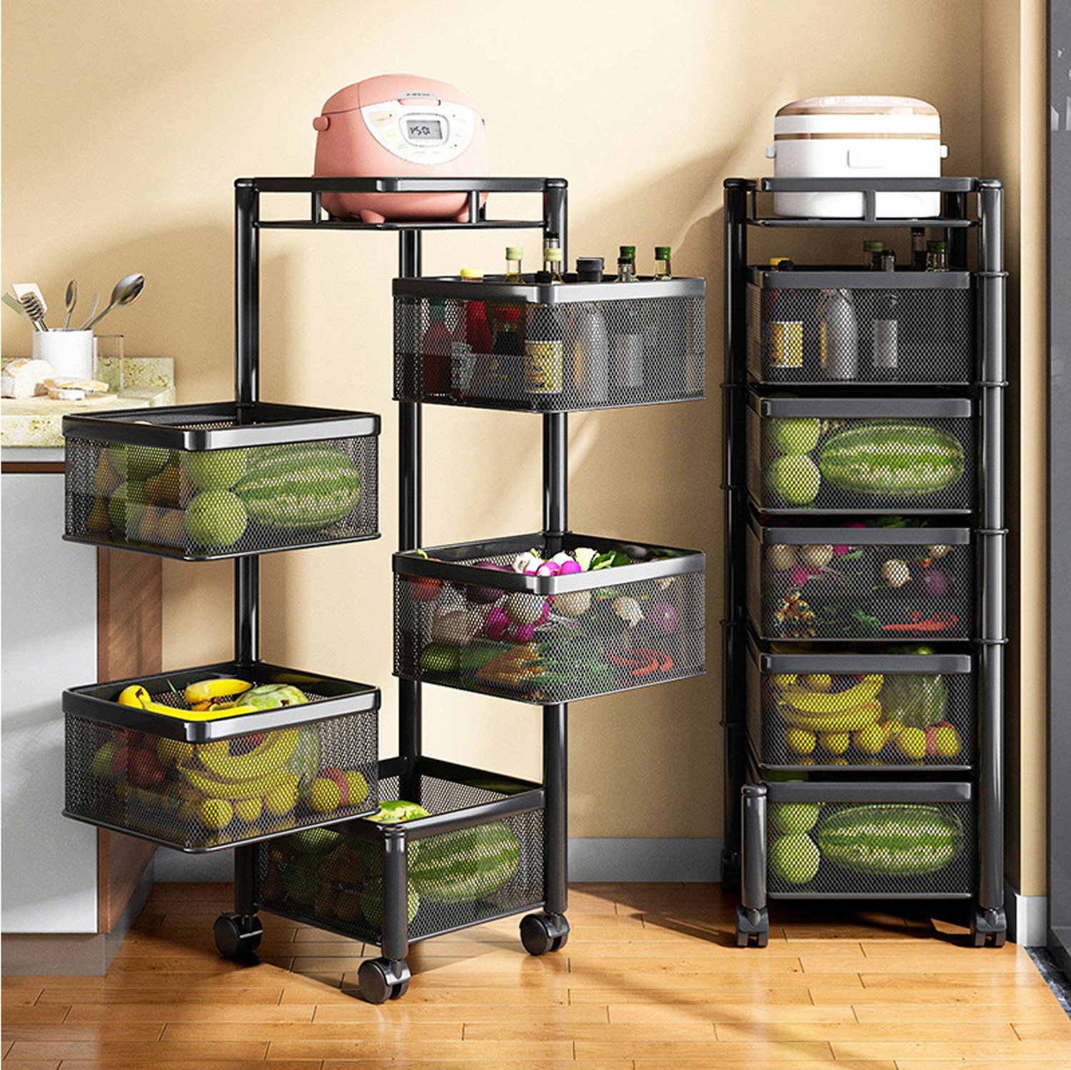 iBELL TS595 5-Tier Rotating Kitchen Rack - Image 1