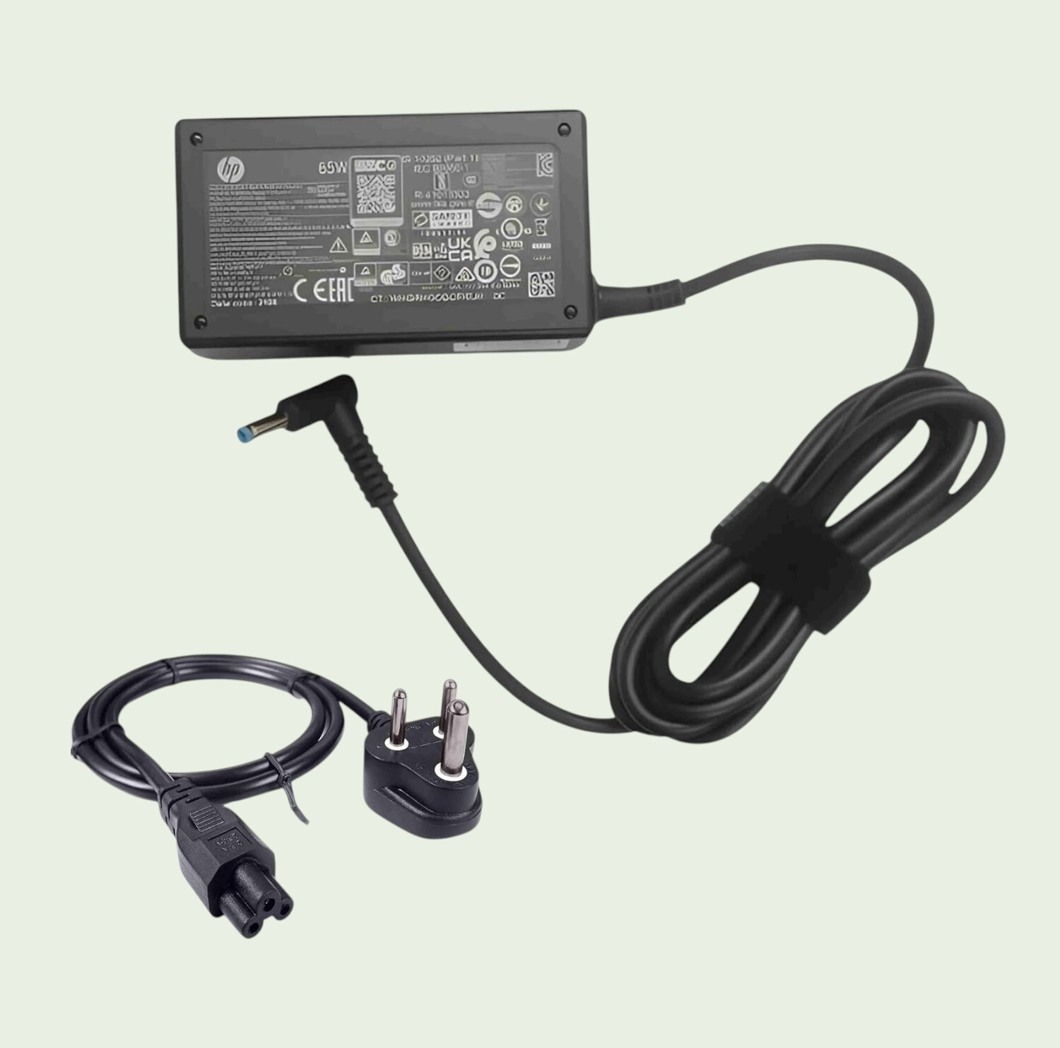 HP 65W Universal Laptop Charger Adapter 4.5mm Blue Pin - Image 1