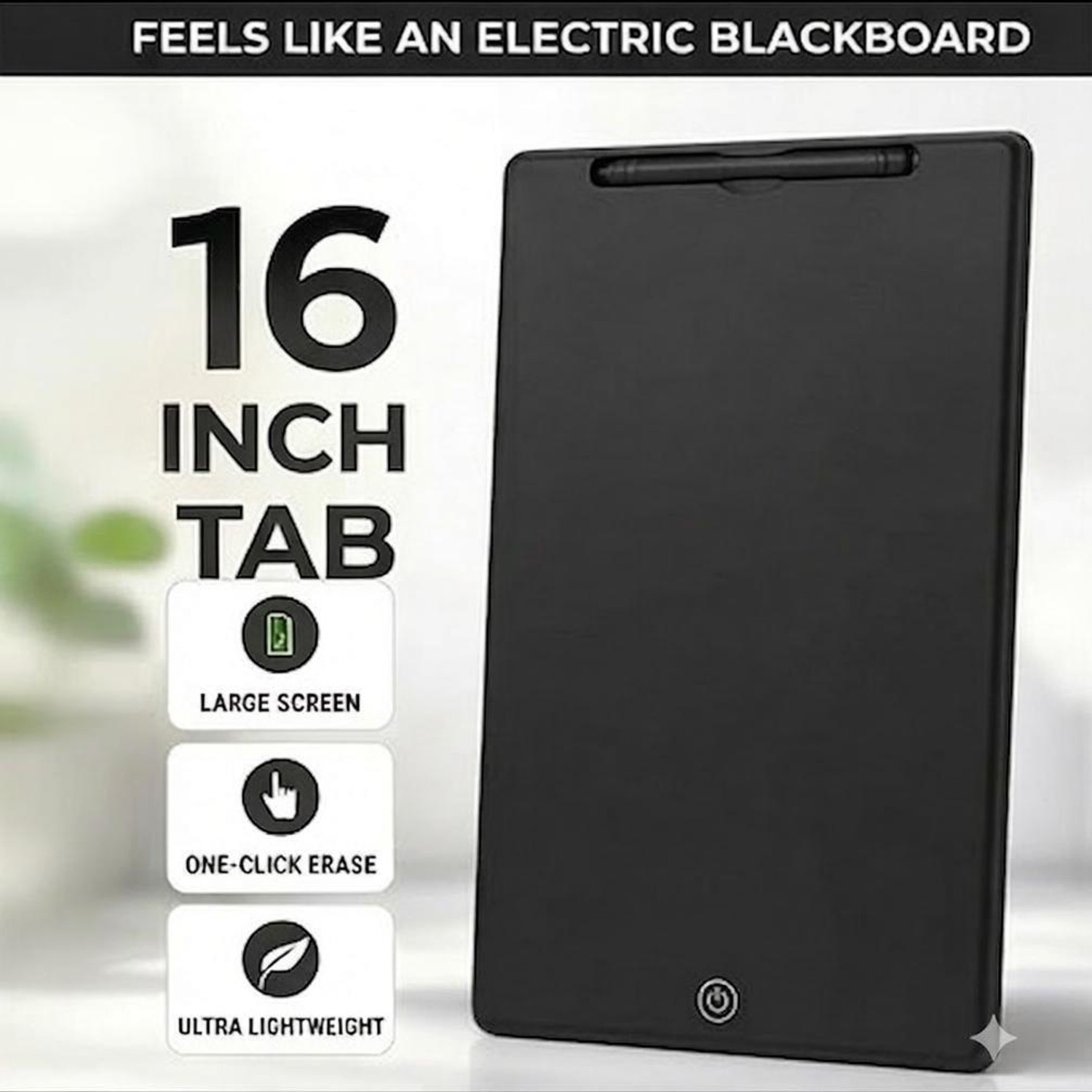 Glancing 16 inch LCD Writing Pad ,Writing Tablet (Multicolor, Black) - Image 1