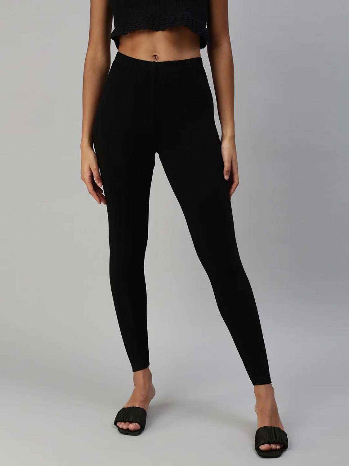 Prisma Women's Black Solid Legging - Image 1